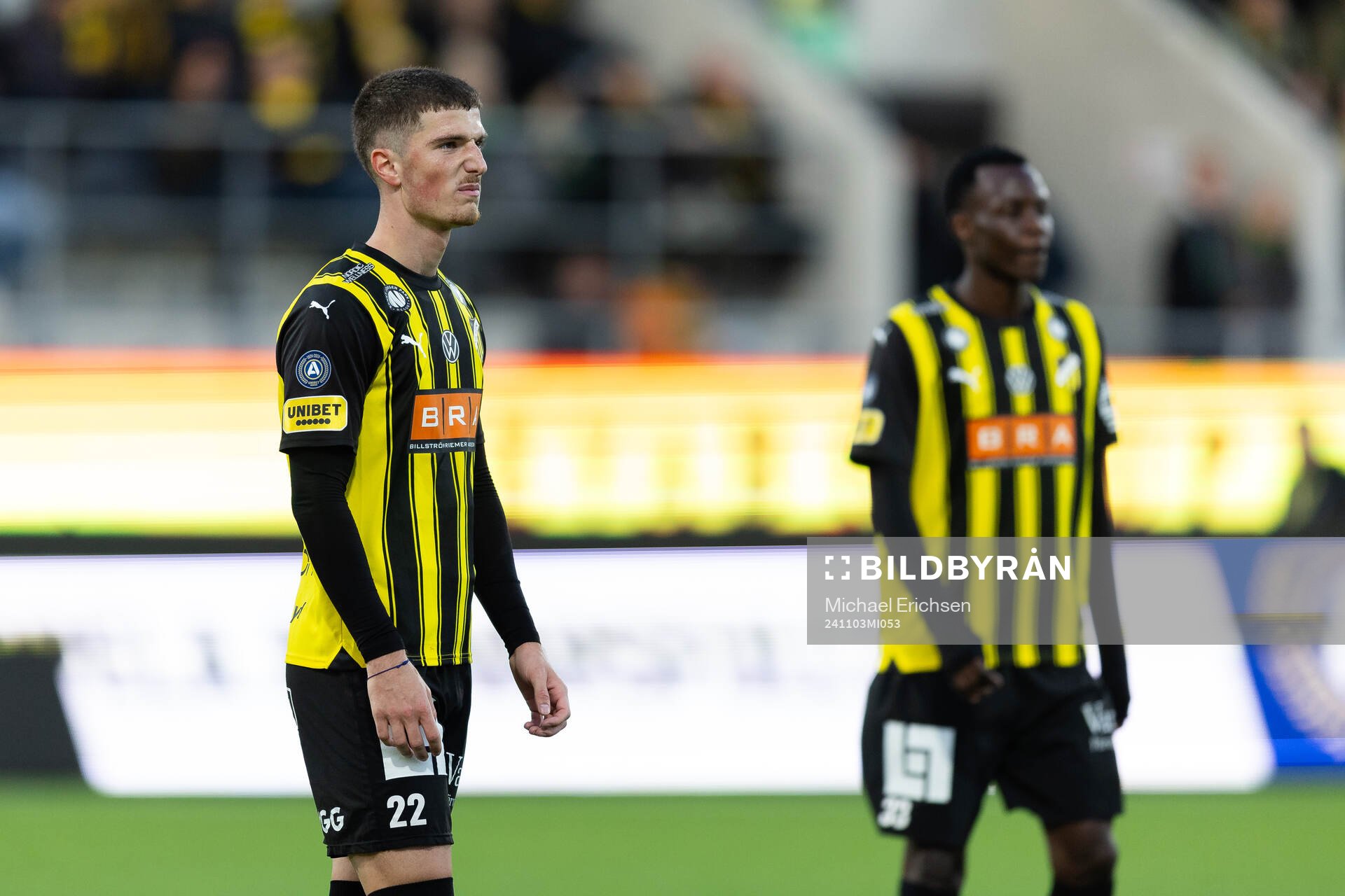 Häckens Nikola Zecevic deppar i slutet av fotbollsmatchen