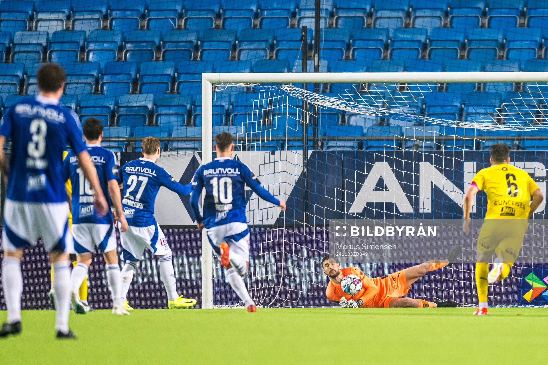 Nikita Haikin of Bodø/Glimt saves a penalty kick