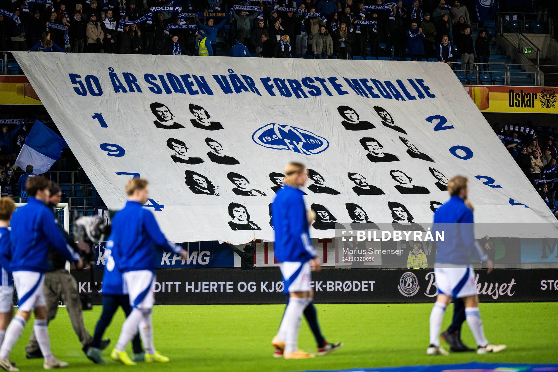 Spectators in the stands ahead of the Eliteserien match between Molde and Bodø/Glimt on November 3, 2024 in Molde. 
