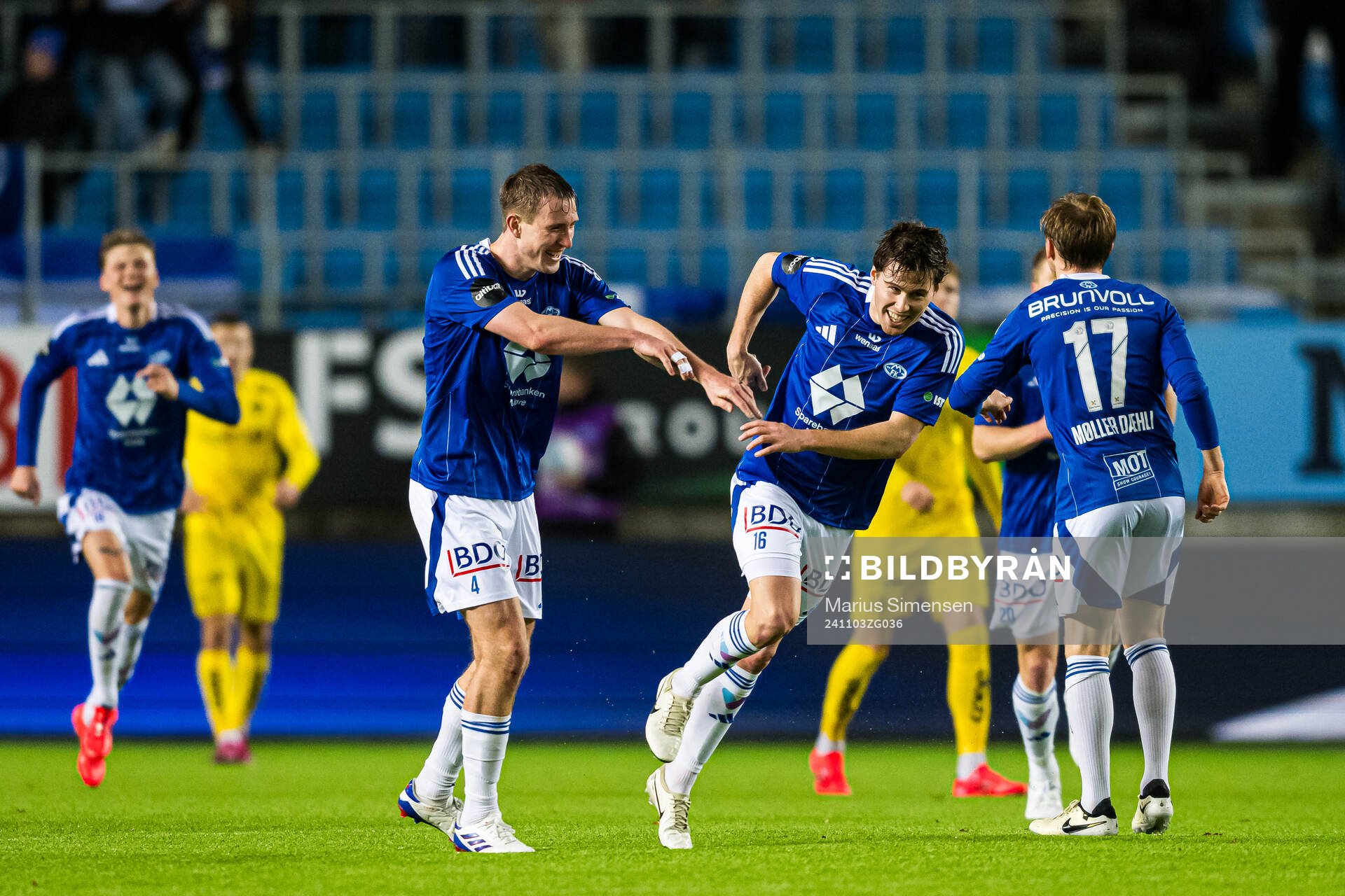Emil Varhaugvik Breivik of Molde celebrates