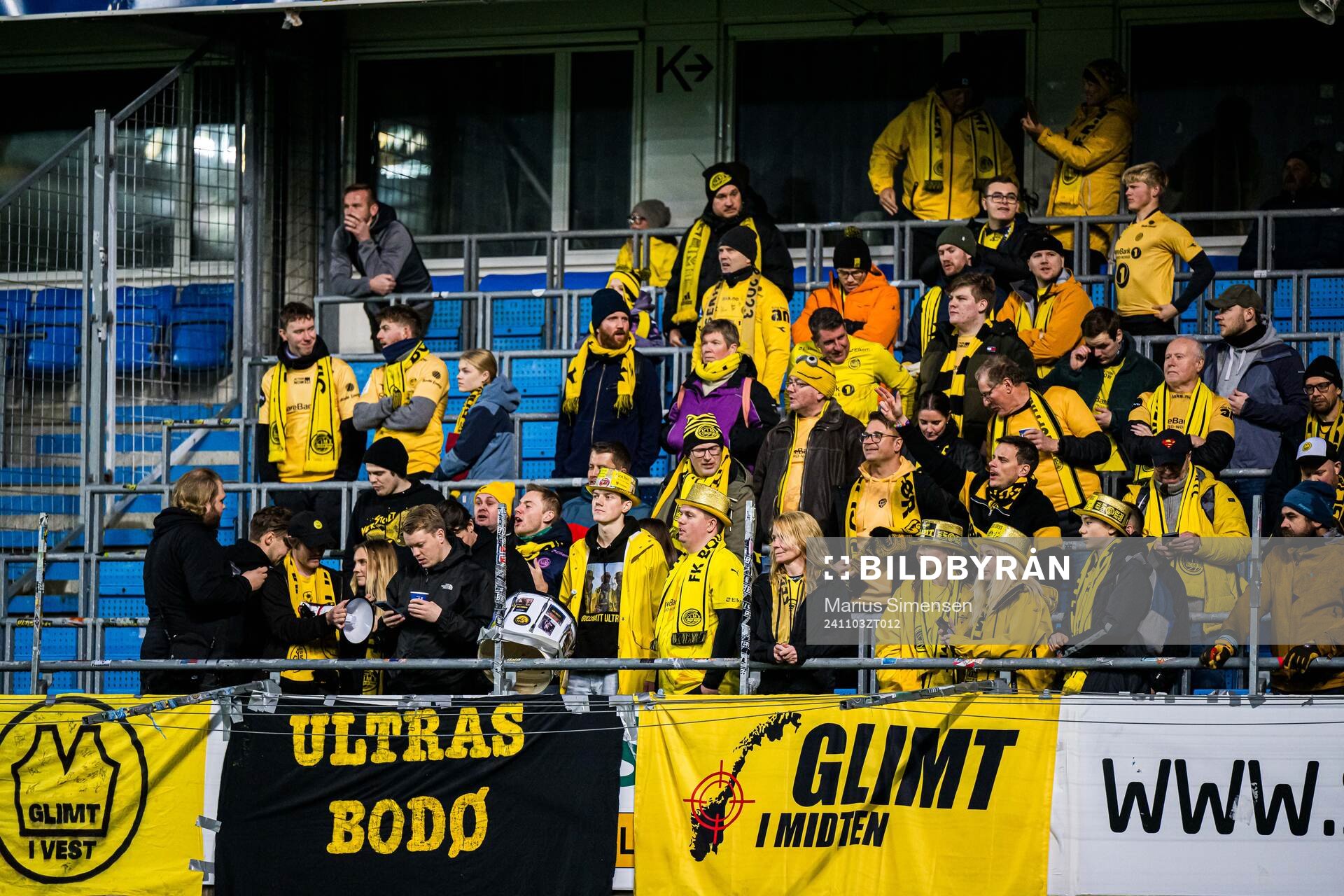 Spectators in the stands ahead of the Eliteserien match between Molde and Bodø/Glimt on November 3, 2024 in Molde. 