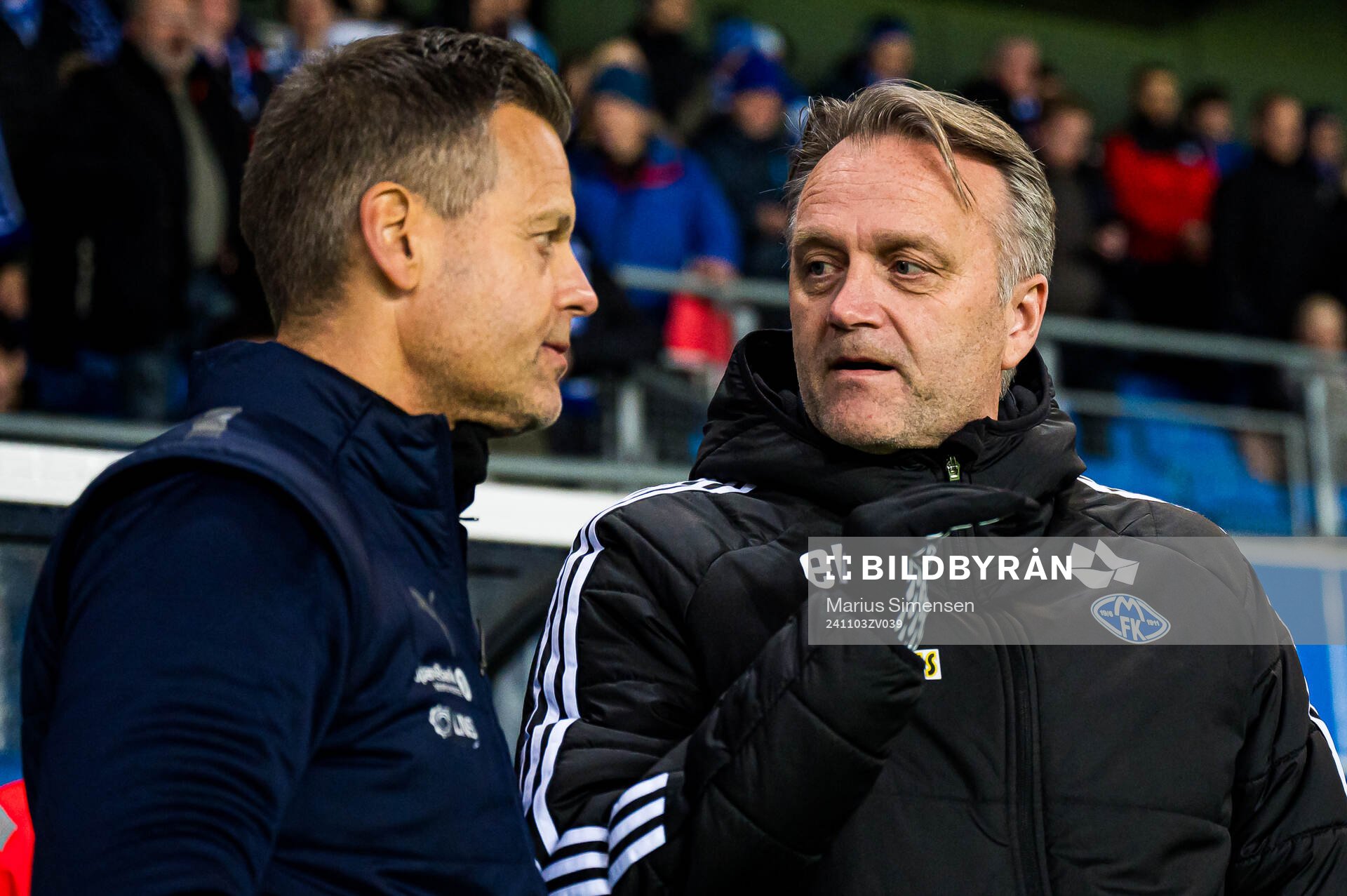 Erling Moe, head coach of Molde, and Kjetil Knutsen, head