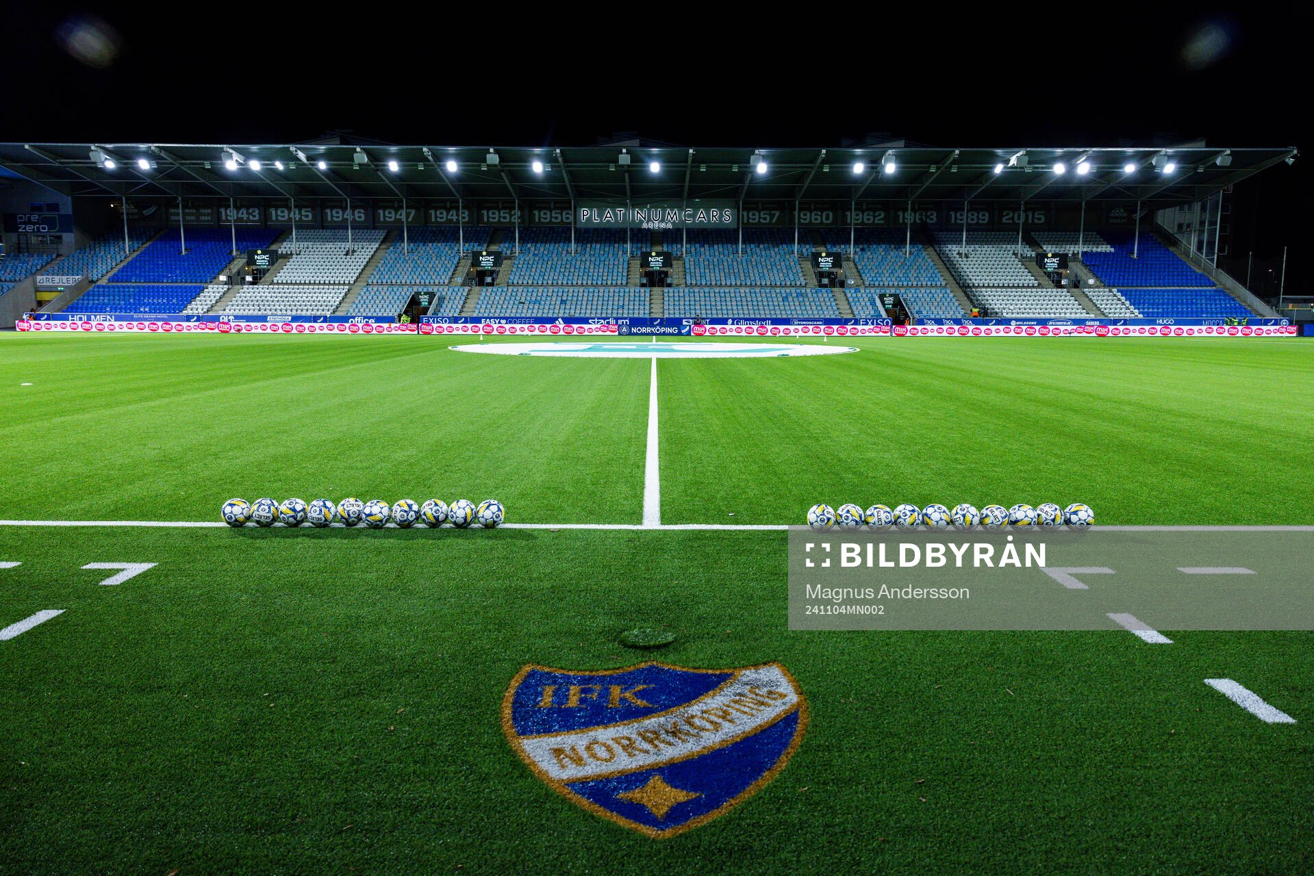 Interiör vy av Platinumcars Arena inför fotbollsmatchen i Allsvenskan mellan IFK Norrköping och AIK den 4 november 2024 i Norrköping. 
