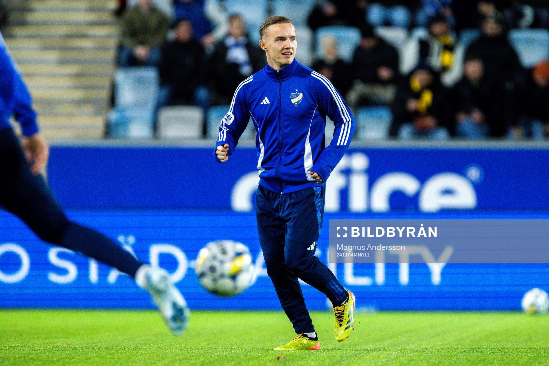 IFK Norrköpings Jacob Ortmark på uppvärmningen