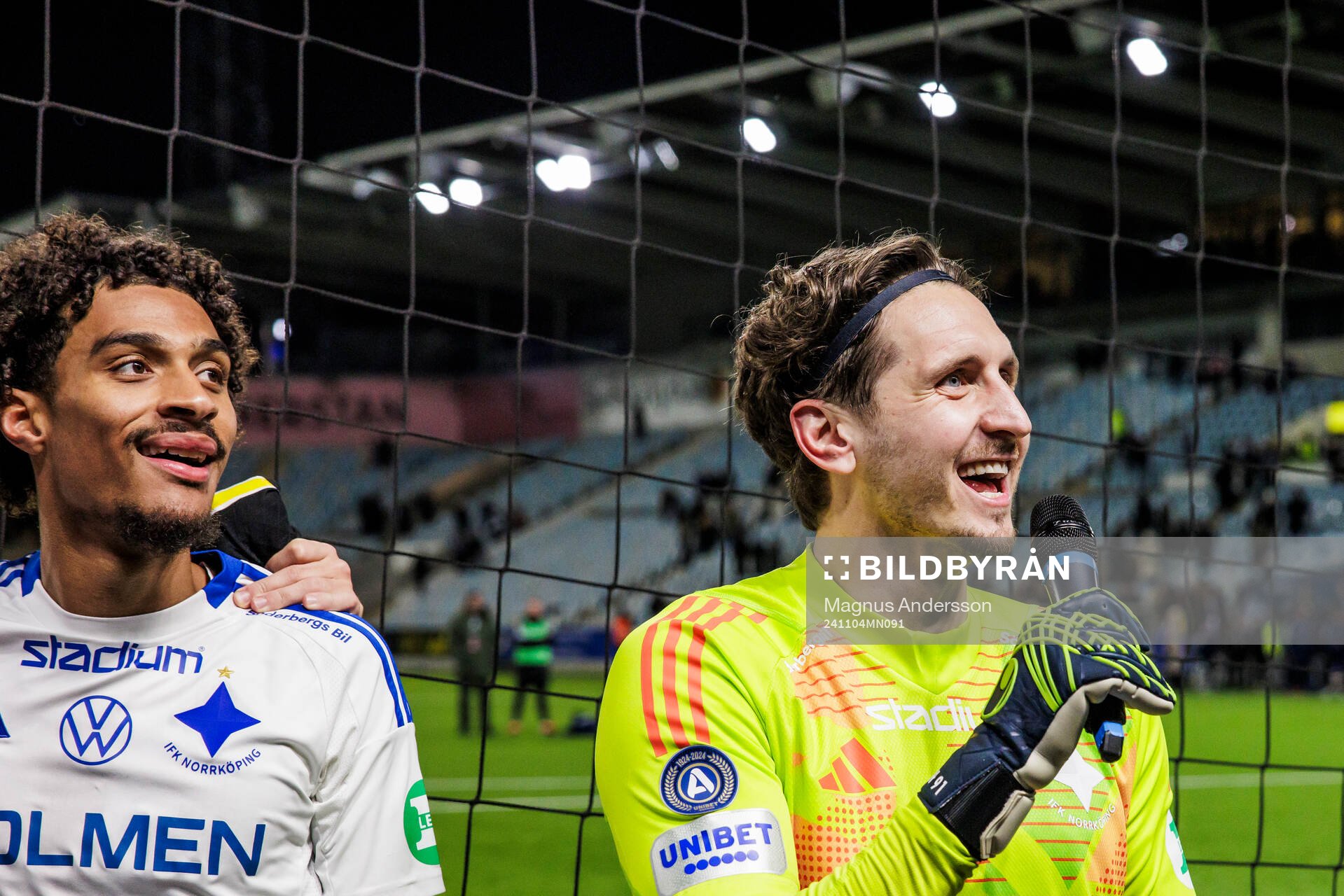 IFK Norrköpings målvakt David Mitov Nilsson jublar