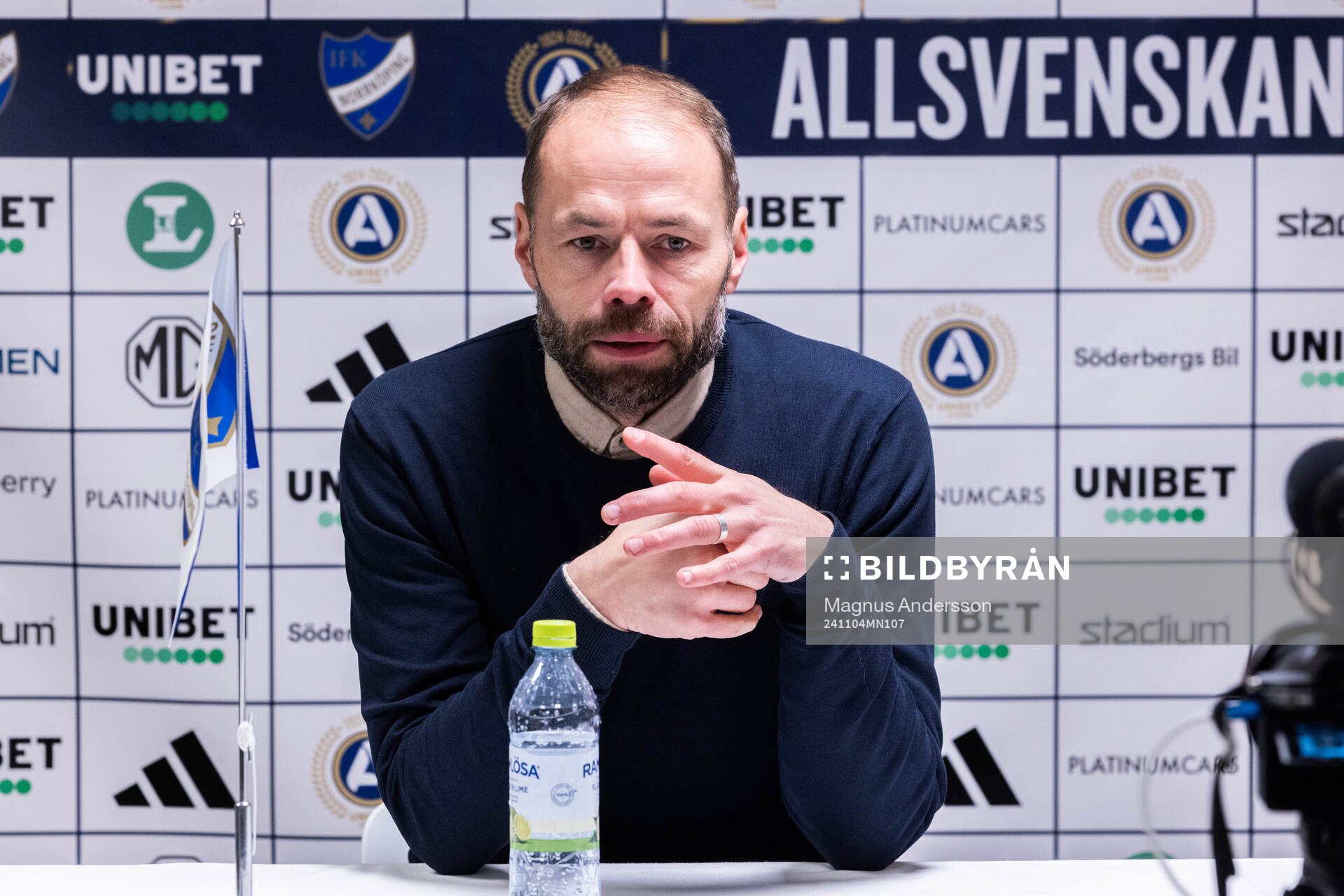 IFK Norrköpings tränare Andreas Alm på presskonferensen