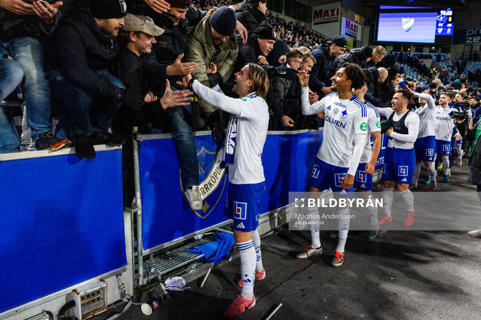 IFK Norrköpings Christoffer Nyman och Jesper Ceesay jublar