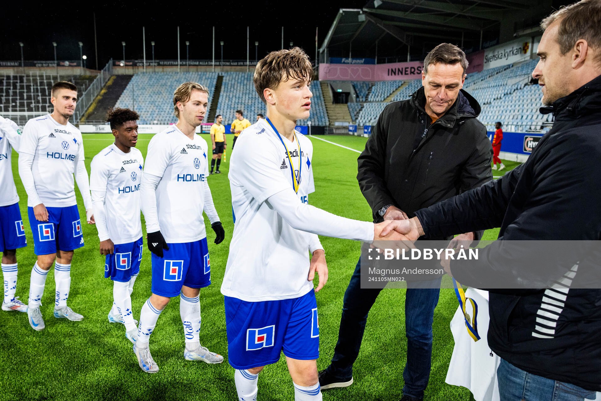 Norrköpings Åke Andersson vid medaljutdelningen