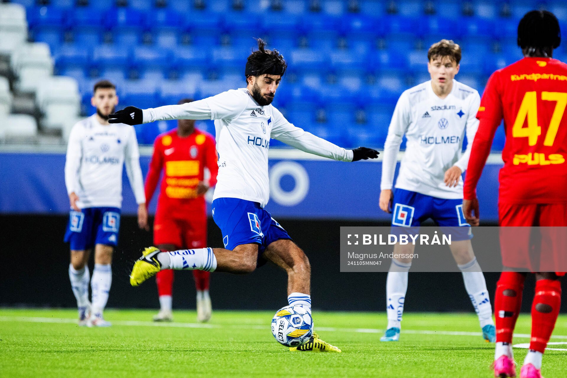 Norrköpings Kristoffer Khazeni under finalen i u21 Ligacupen mellan Norrköping och Landskrona den 5 november 2024 i Norrköping.