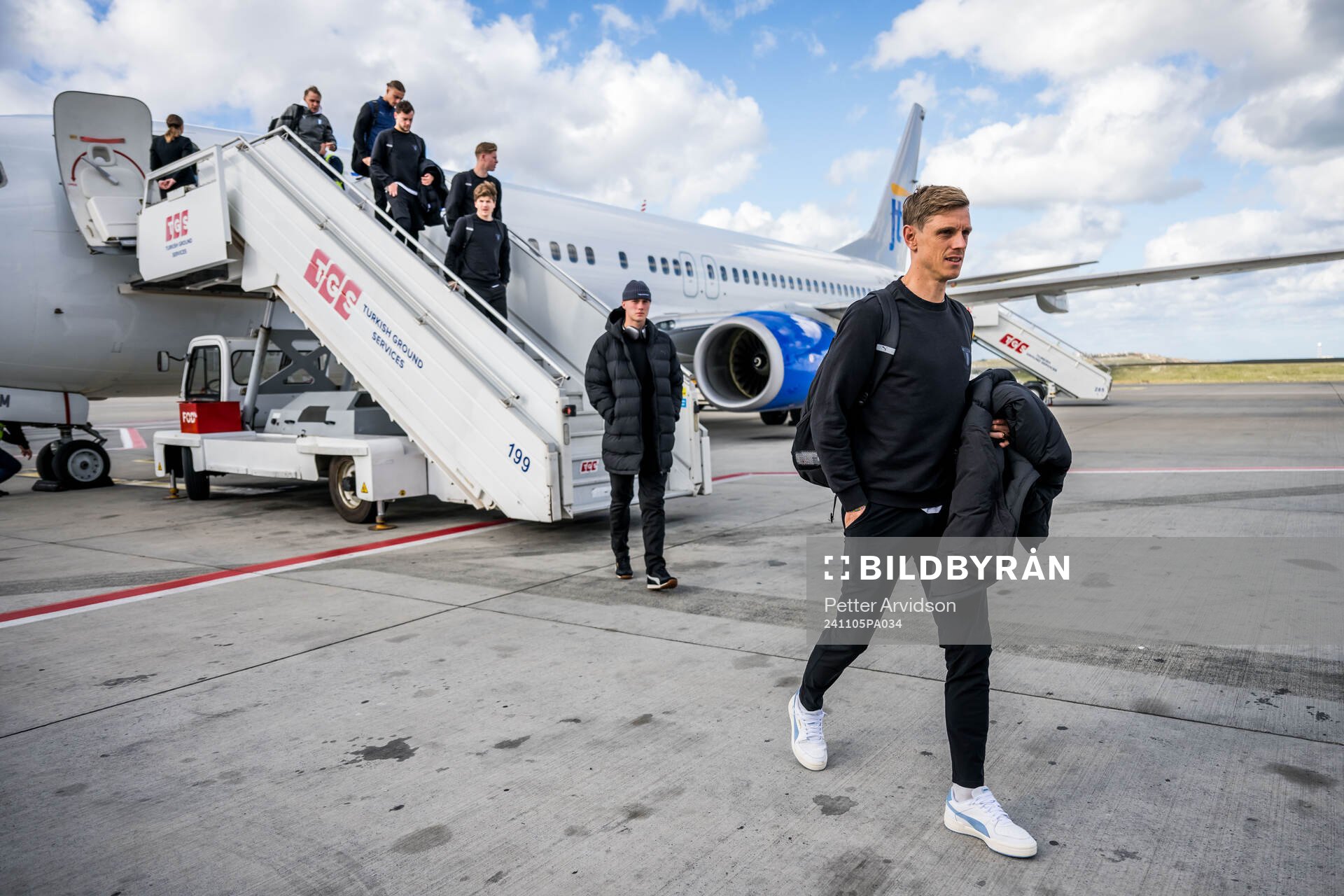 Søren Rieks of Malmö FF during the team travel from Malmö to Istanbul ahead of the UEFA Europa League match between Besiktas and Malmö FF on November 5, 2024 in Malmö.