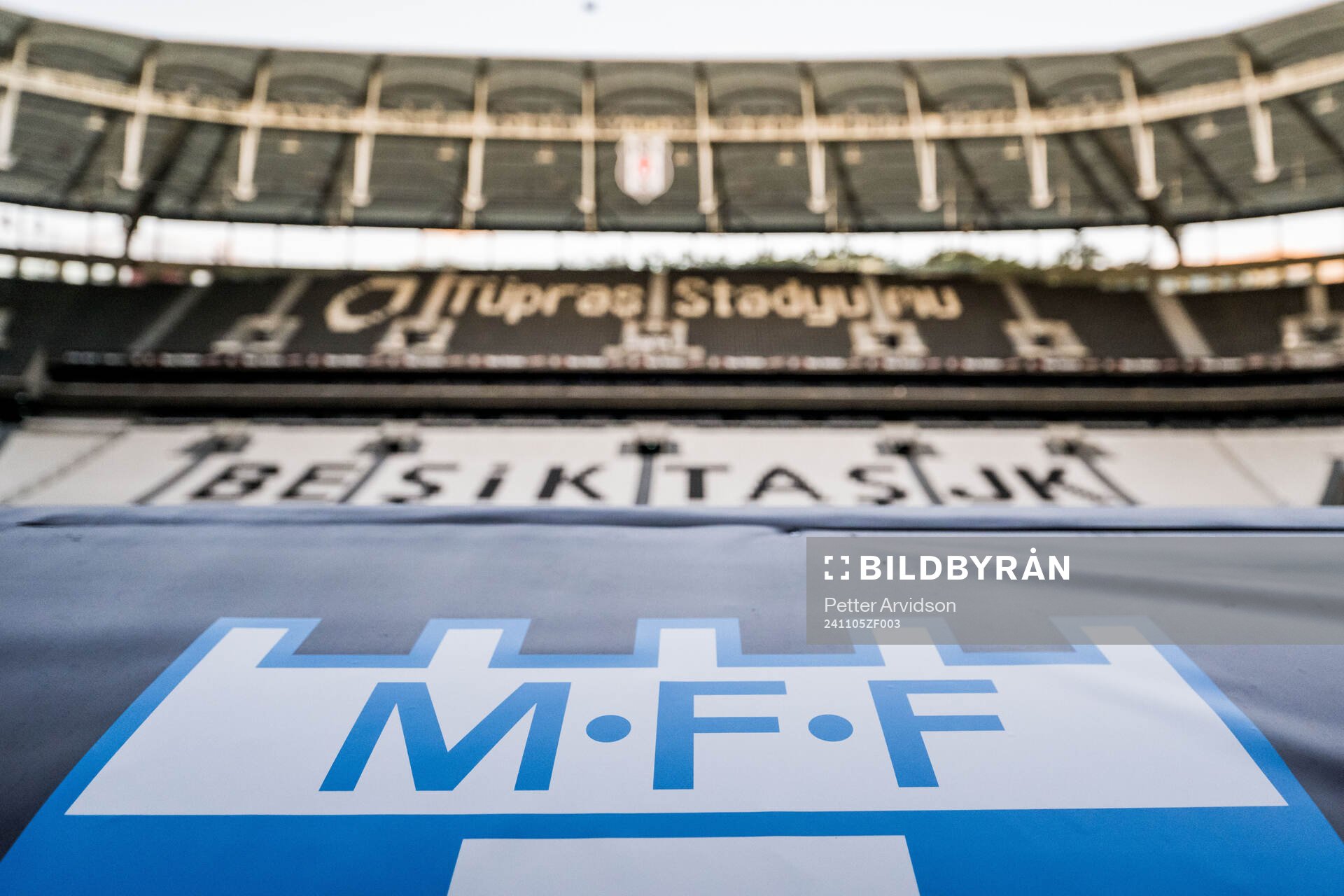 Besiktas Stadium and the Malmö FF team logo