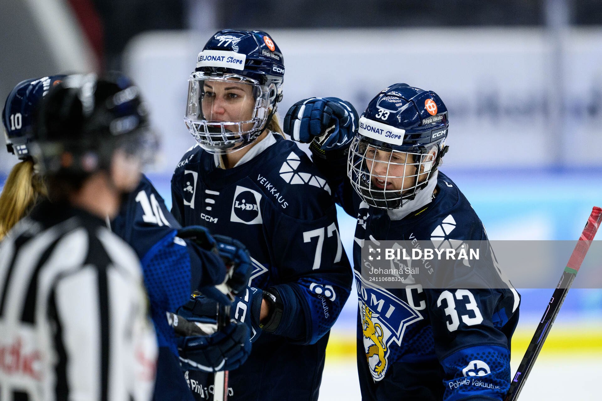 Susanna Tapani and Michelle Karvinen of Finland celebrates