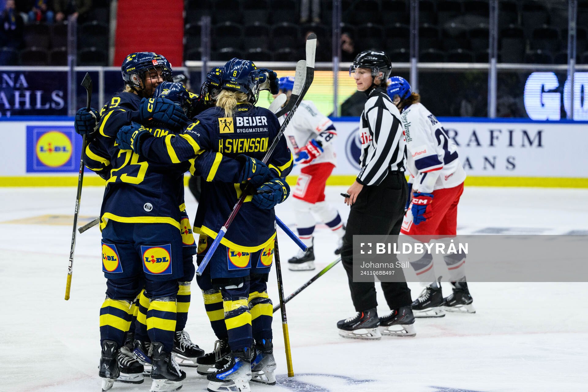Emma Forsgren of Sweden celebrates