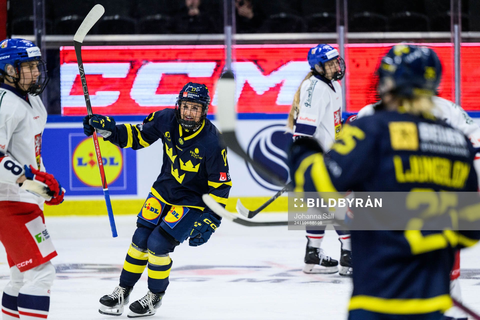Sofie Lundin of Sweden celebrates