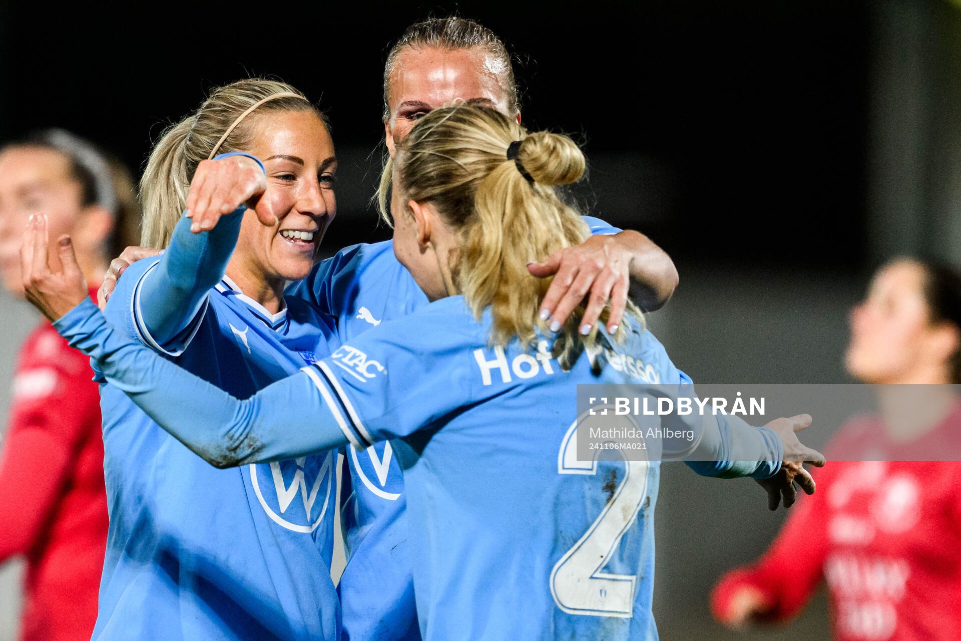 Malmö FFs Mia Persson, Lovisa Gustafsson och Nathalie Hoff