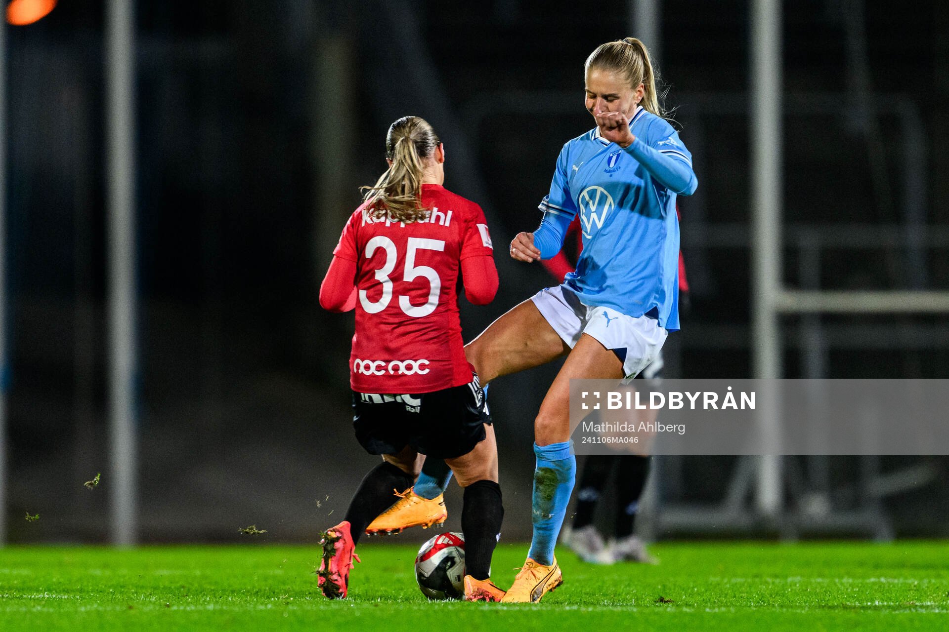 Trelleborgs Elina Lenir och Malmö FFs Nellie Lilja
