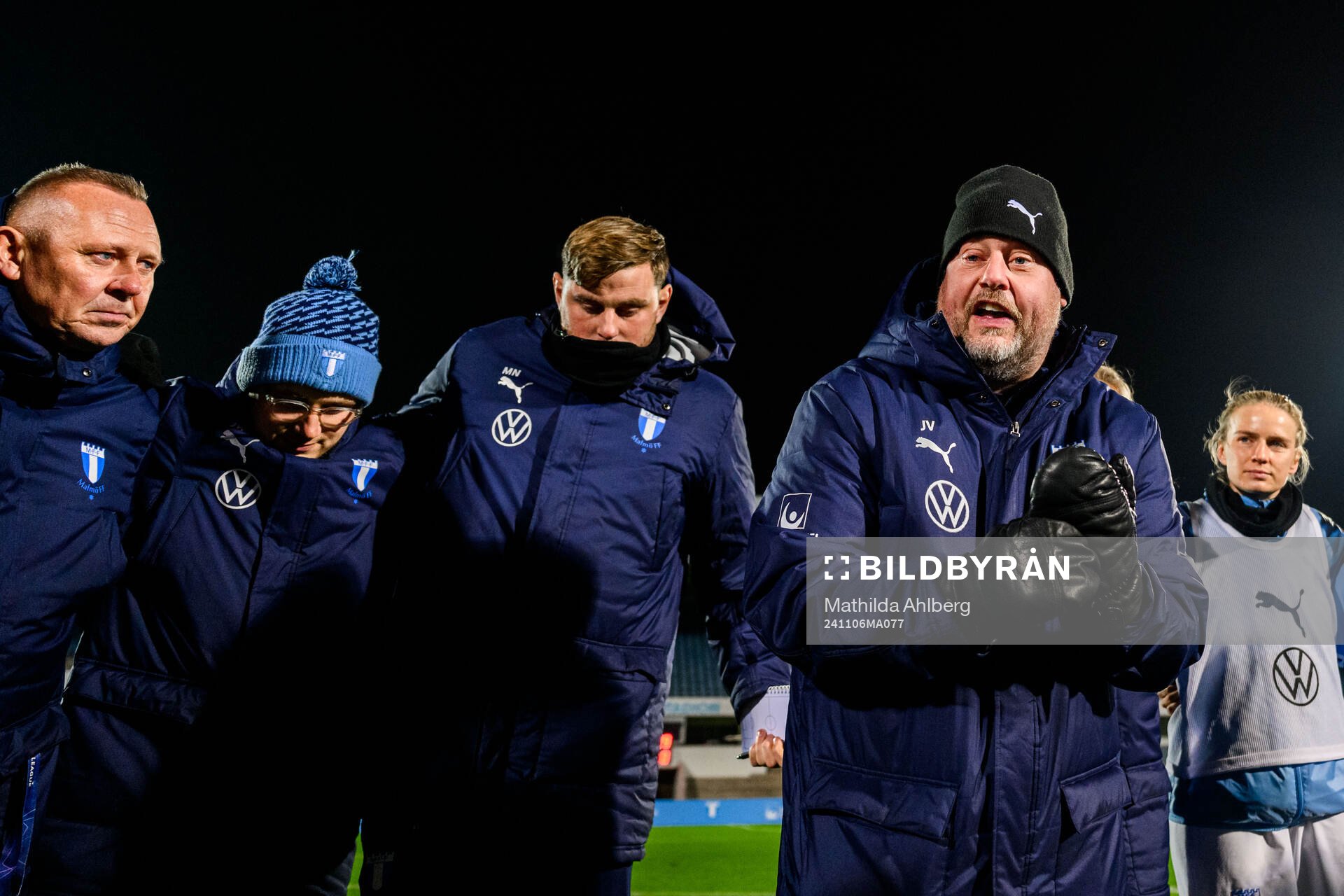 Malmö FFs tränare Jonas Valfridsson efter fotbollsmatchen i Svenska Cupen mellan Malmö FF och Trelleborg den 6 november 2024 i Malmö.