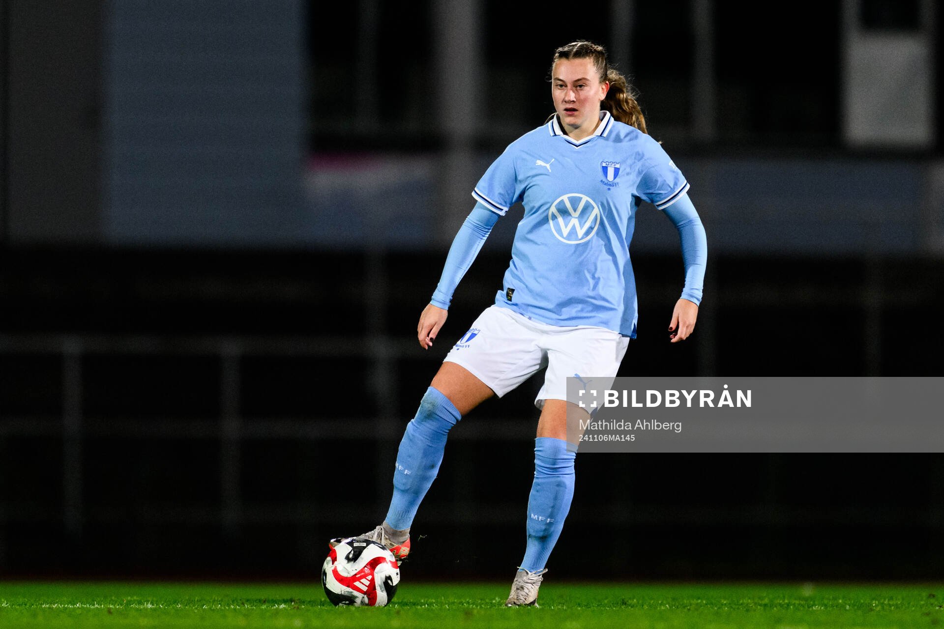 Malmö FFs Agnes Mårtensson  fotbollsmatchen i Svenska