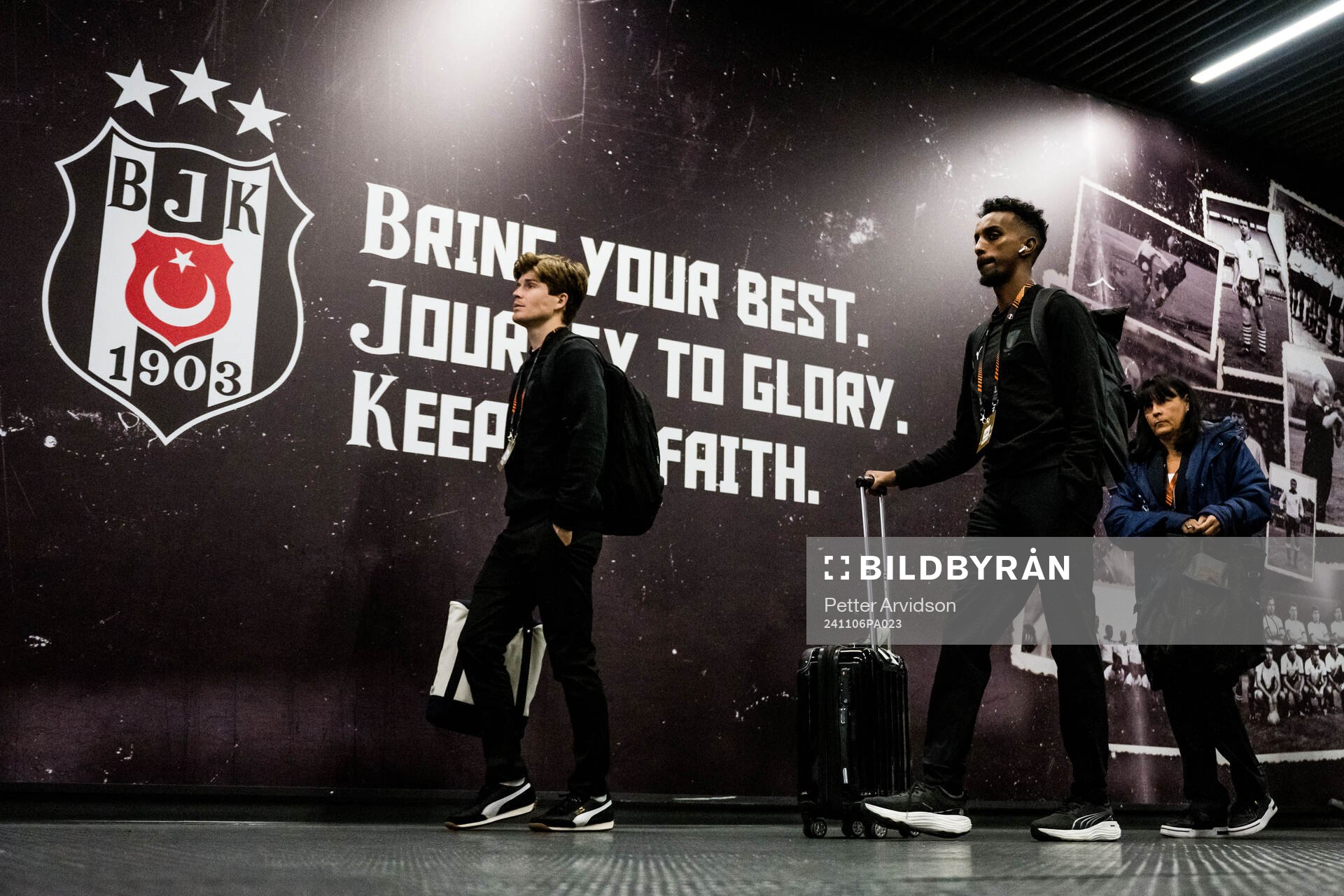 Oliver Berg and Taha Ali of Malmö FF ahead of the UEFA Europa League football match between Besiktas and Malmö FF on November 6, 2024 in Istanbul.