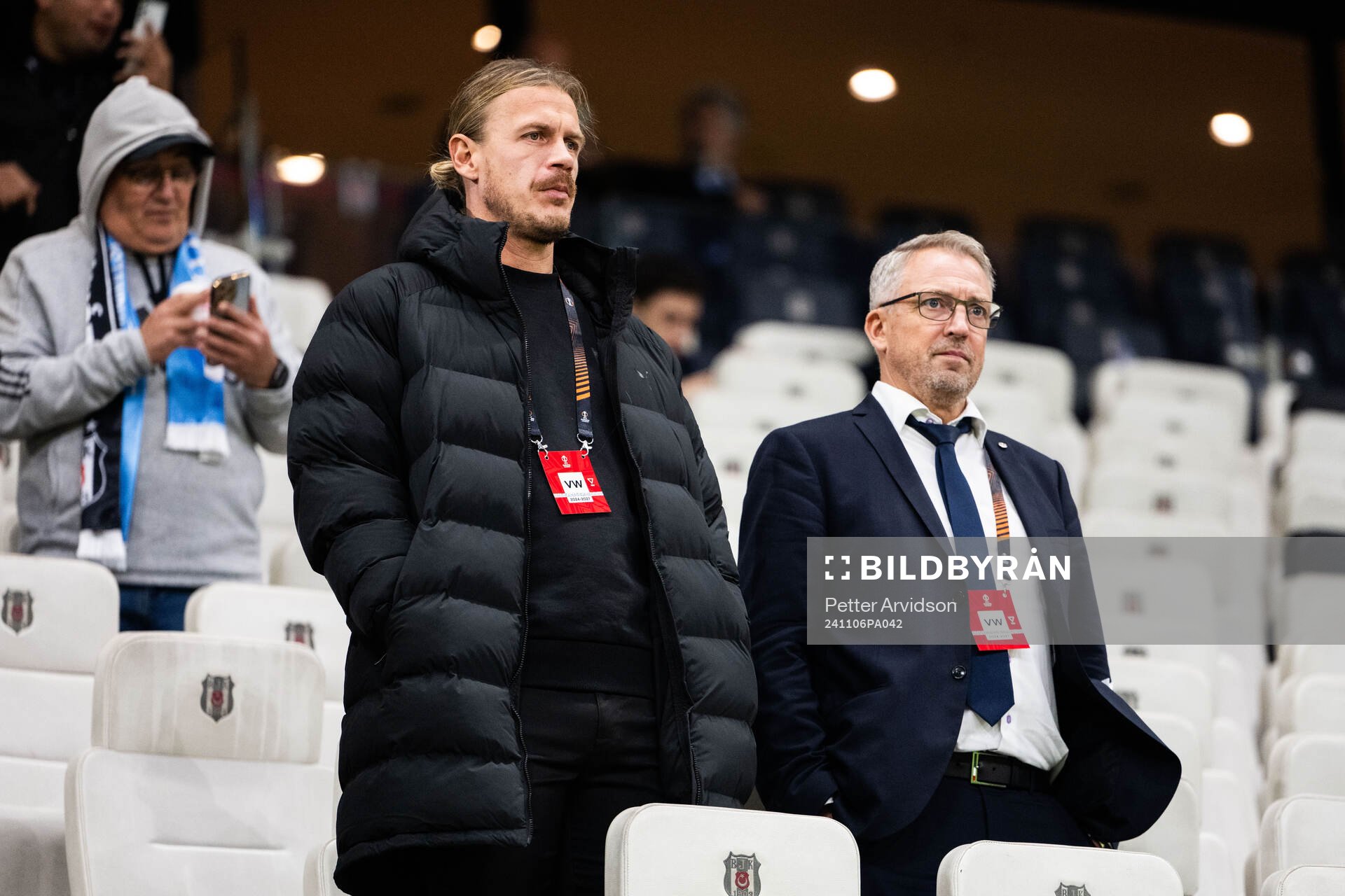 Goalkeeper Johan Dahlin of Malmö FF in the stands