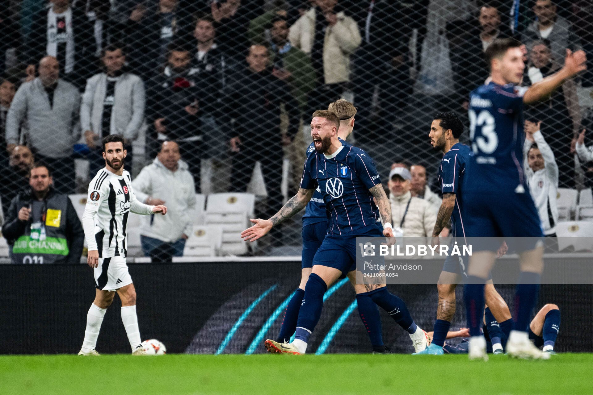 Pontus Jansson of Malmö FF reacts