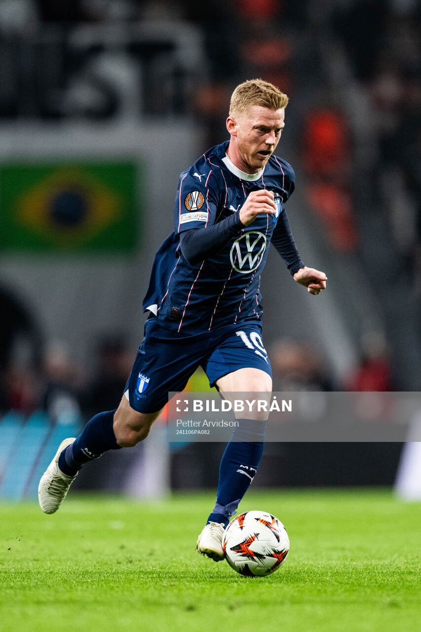 Anders Christiansen of Malmö FF during the UEFA Europa League football match between Besiktas and Malmö FF on November 6, 2024 in Istanbul.