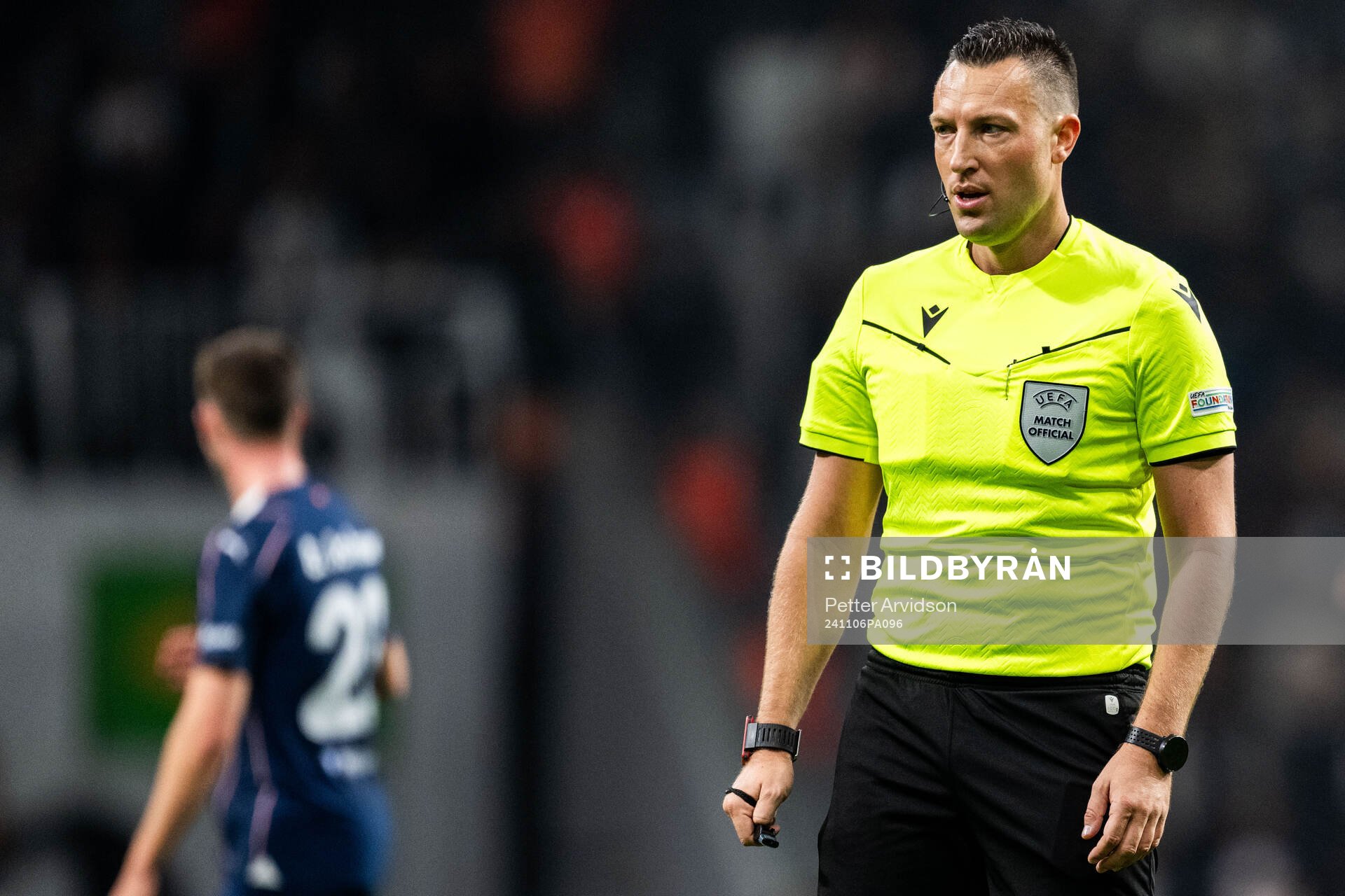 Referee Sven Jablonski during the UEFA Europa League football match between Besiktas and Malmö FF on November 6, 2024 in Istanbul.