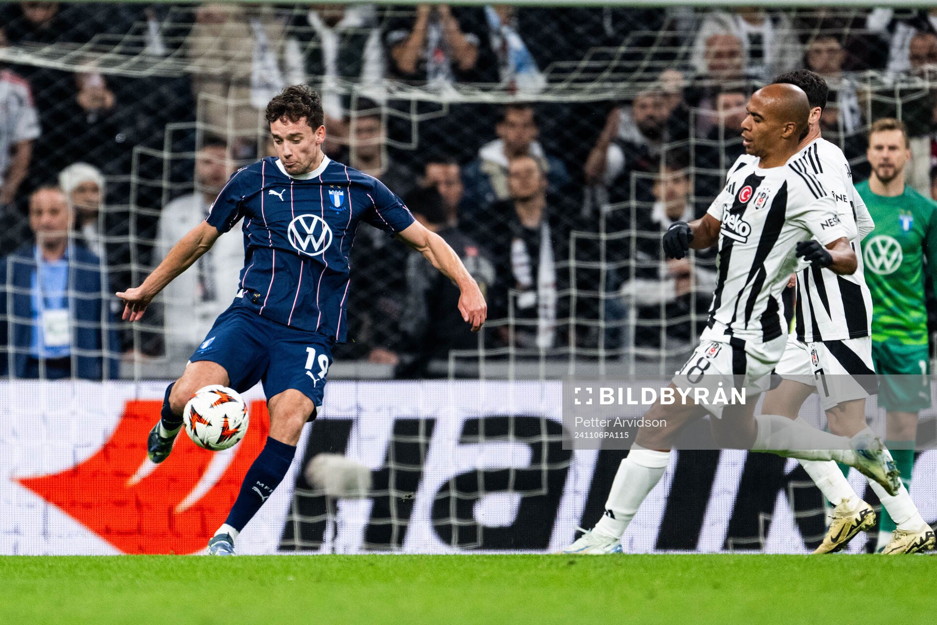 Colin Rösler of Malmö FF during the UEFA Europa League football match between Besiktas and Malmö FF on November 6, 2024 in Istanbul.