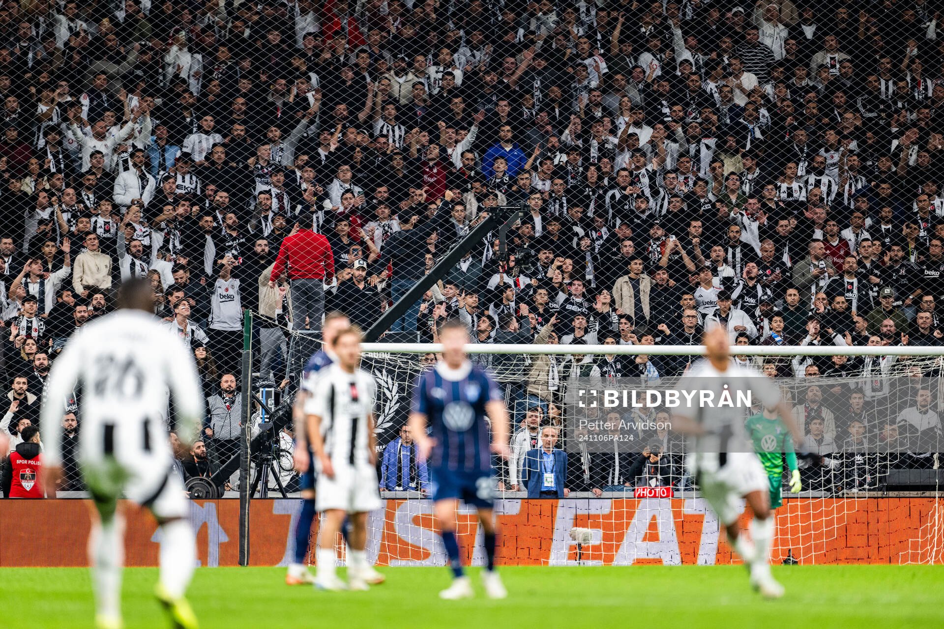 Fans of Besiktas in the stands