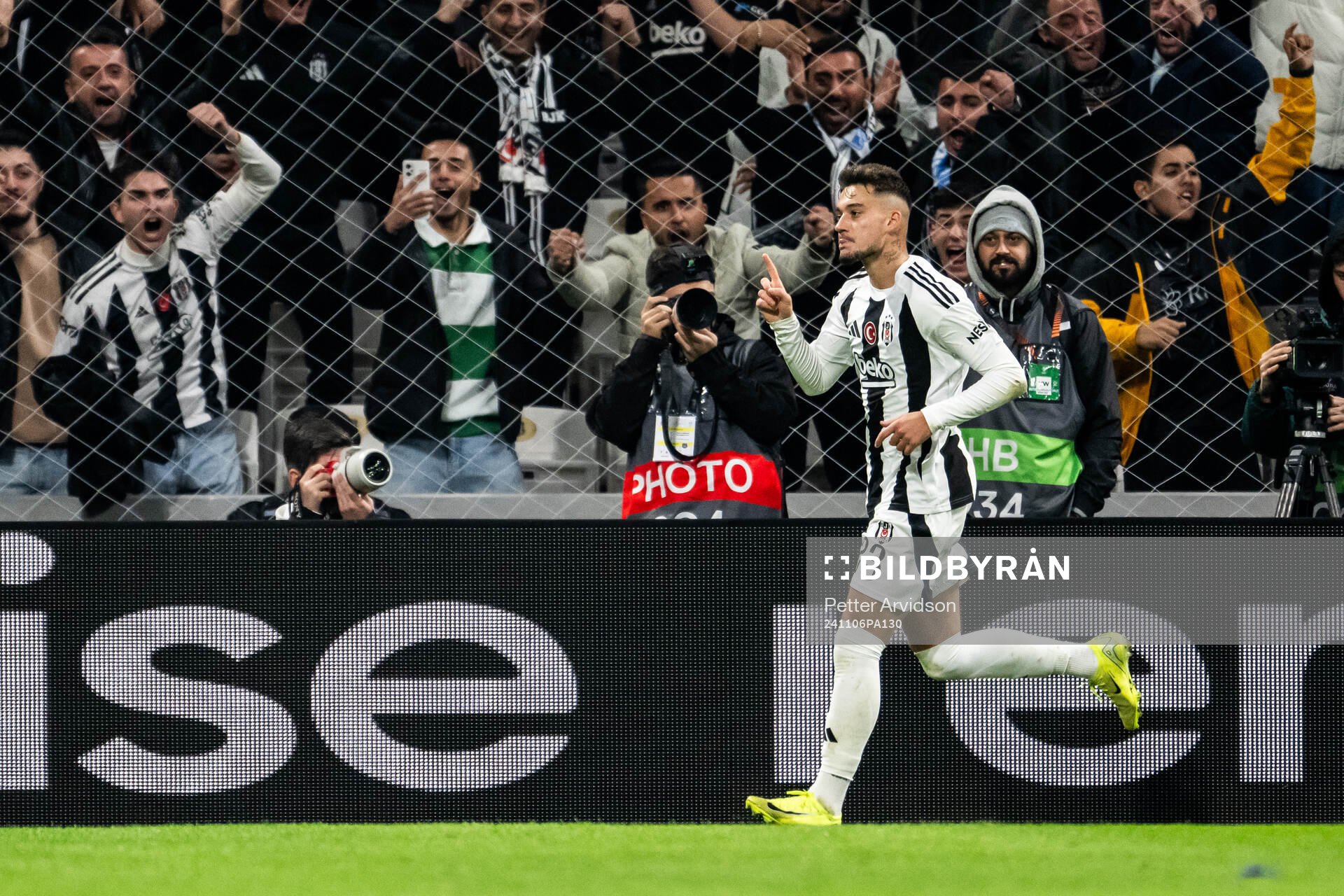 Ernest Muci of Besiktas celebrates the 1-0 goal
