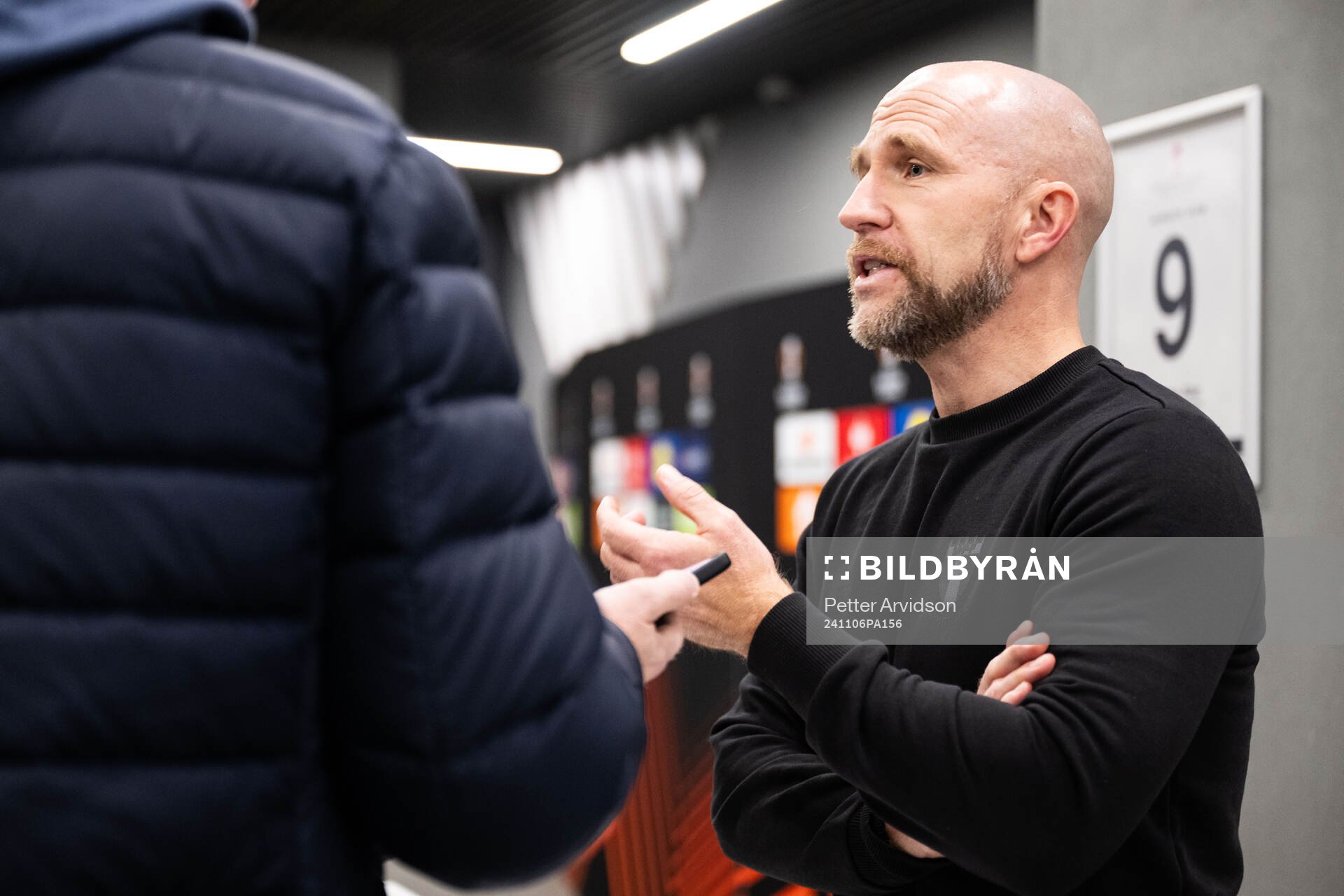 Head coach Henrik Rydström of Malmö FF in mixed zone