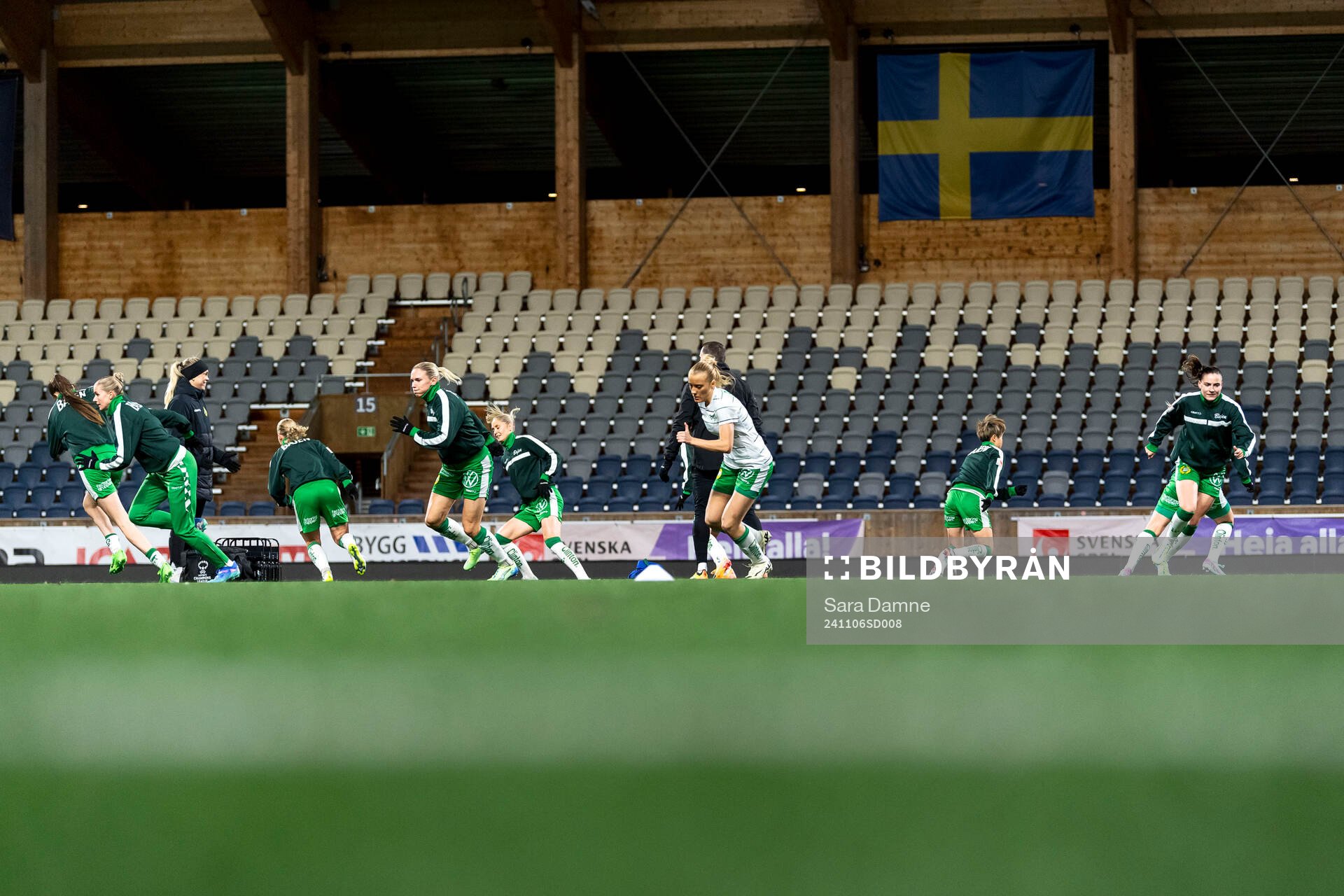 Hammarbys spelare värmer upp