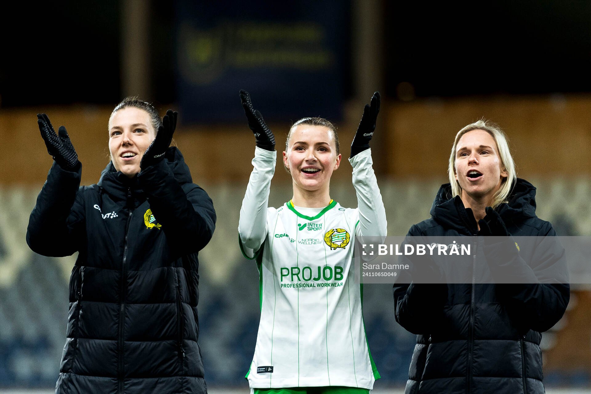 Hammarbys Emma Westin, Thea Sørbo och Jonna Andersson