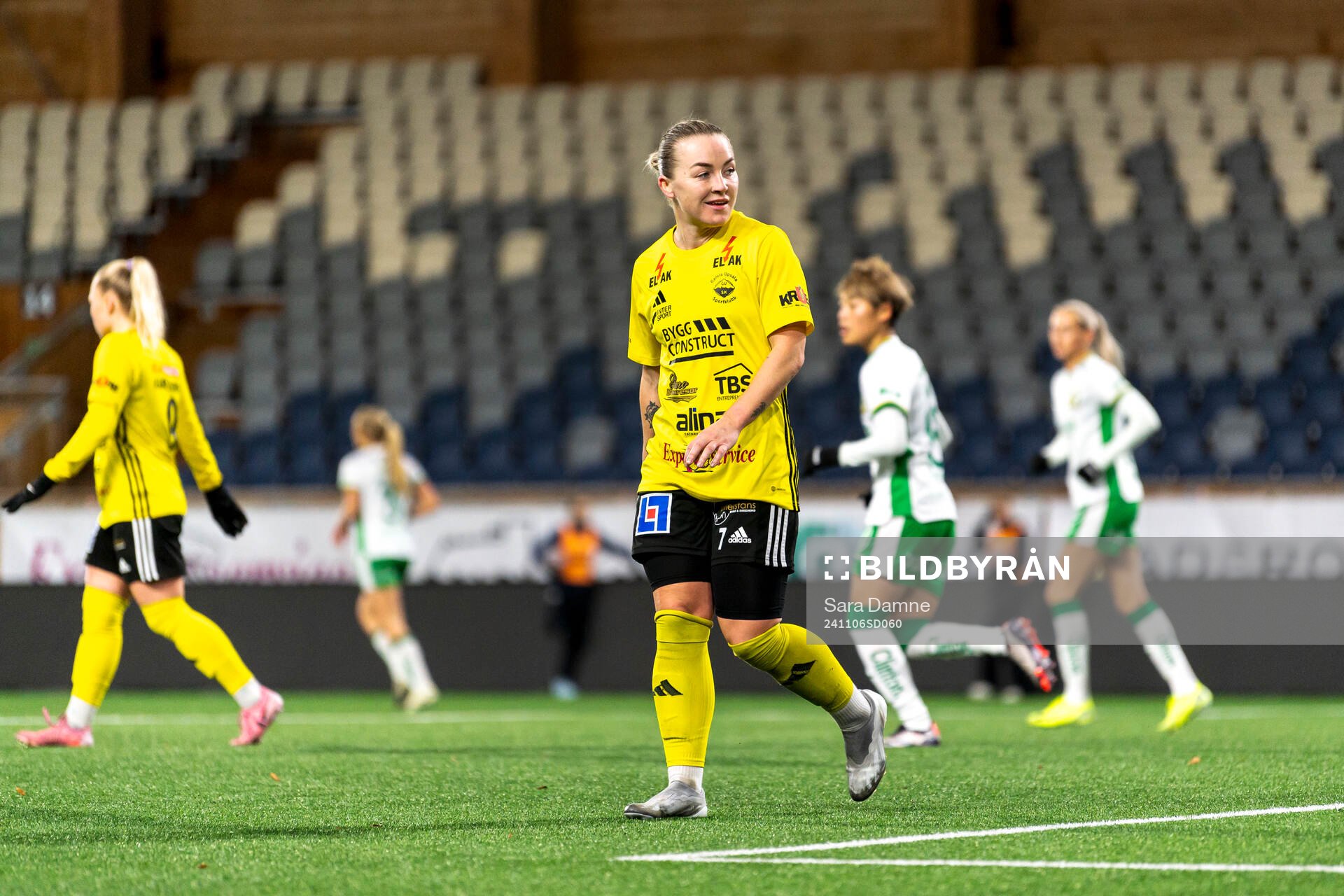 Gamla Upsalas Ingrid Wixner under fotbollsmatchen i Svenska Cupen mellan Gamla Upsala och Hammarby den 6 november 2024 i Uppsala. 
