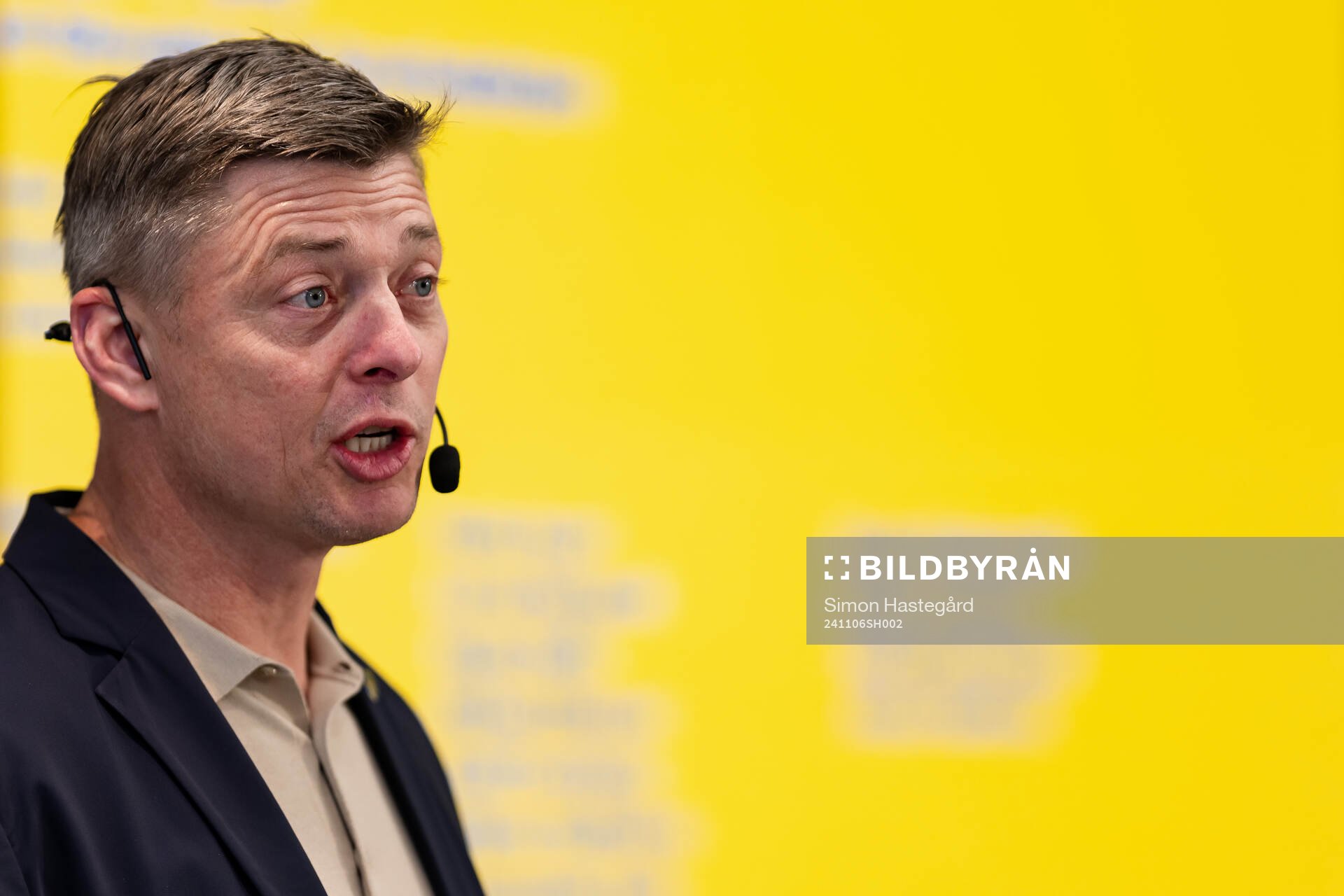 Jon Dahl Tomasson, Head coach of the Swedish men's national football team during a press conference on November 6, 2024 in Stockholm. 