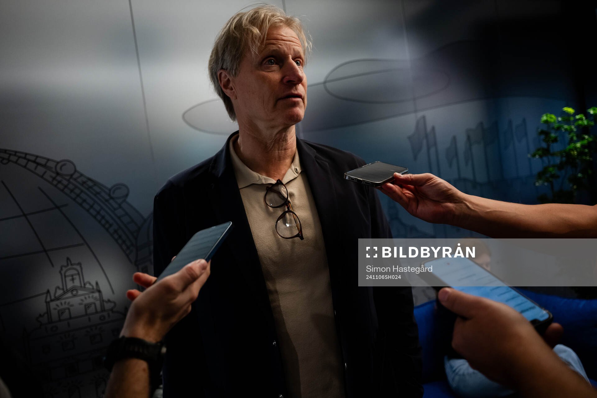 Stefan Pettersson, team manager of the Swedish men's national football team during a press conference on November 6, 2024 in Stockholm. 