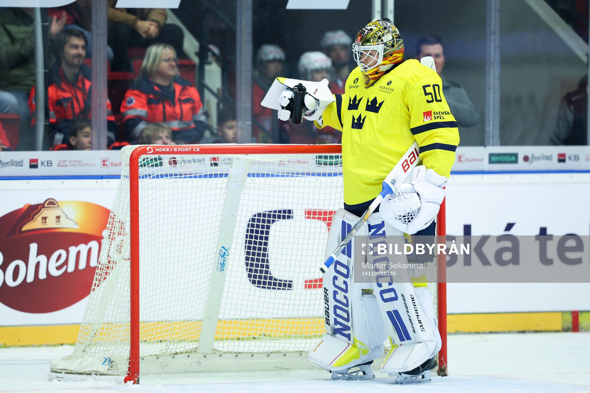 Goaltender Erik Källgren of Sweden