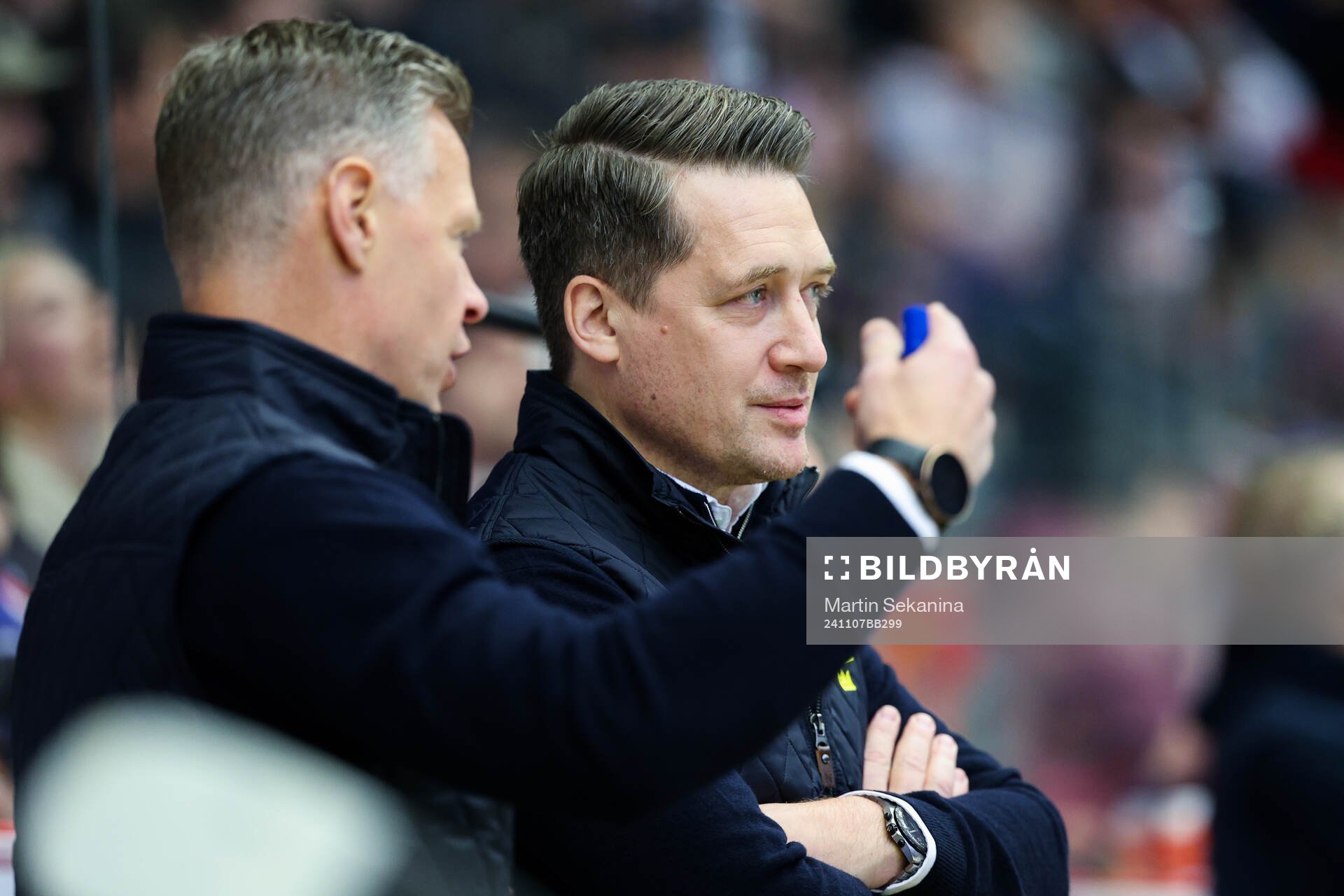 Assistant coach Nicklas Rahm and head coach Sam Hallam of