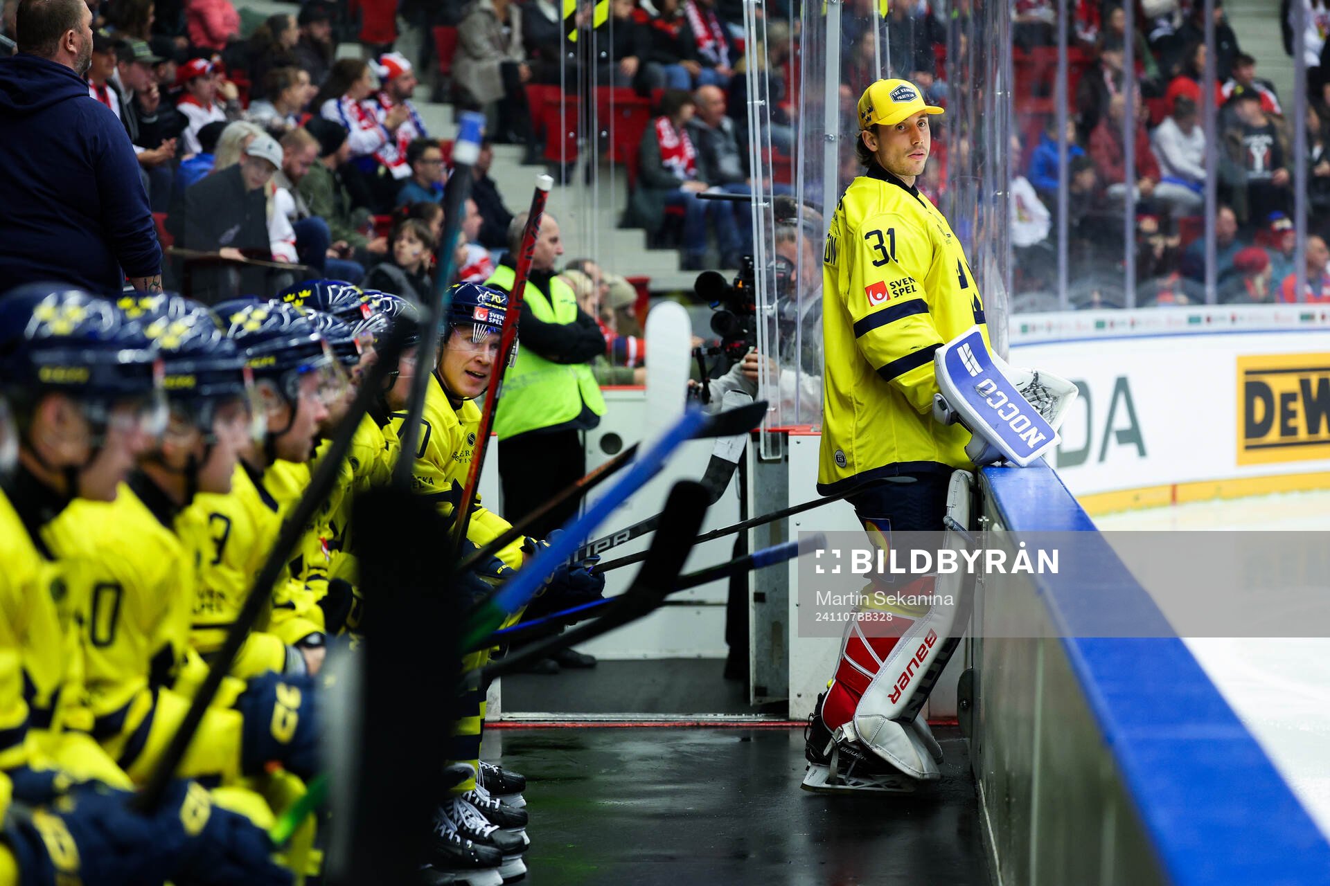 Goaltender Jacob Johansson of Sweden