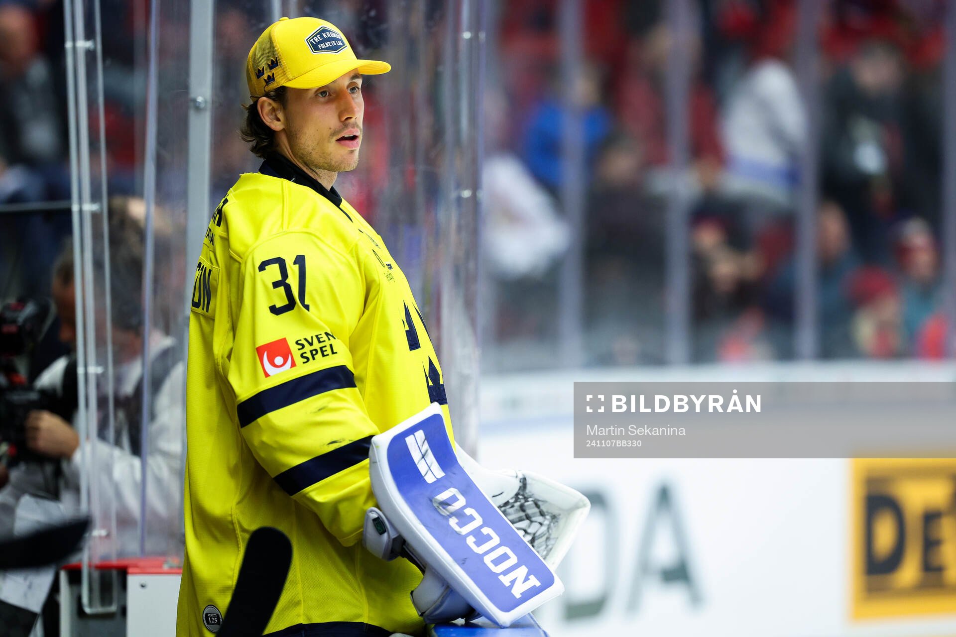 Goaltender Jacob Johansson of Sweden