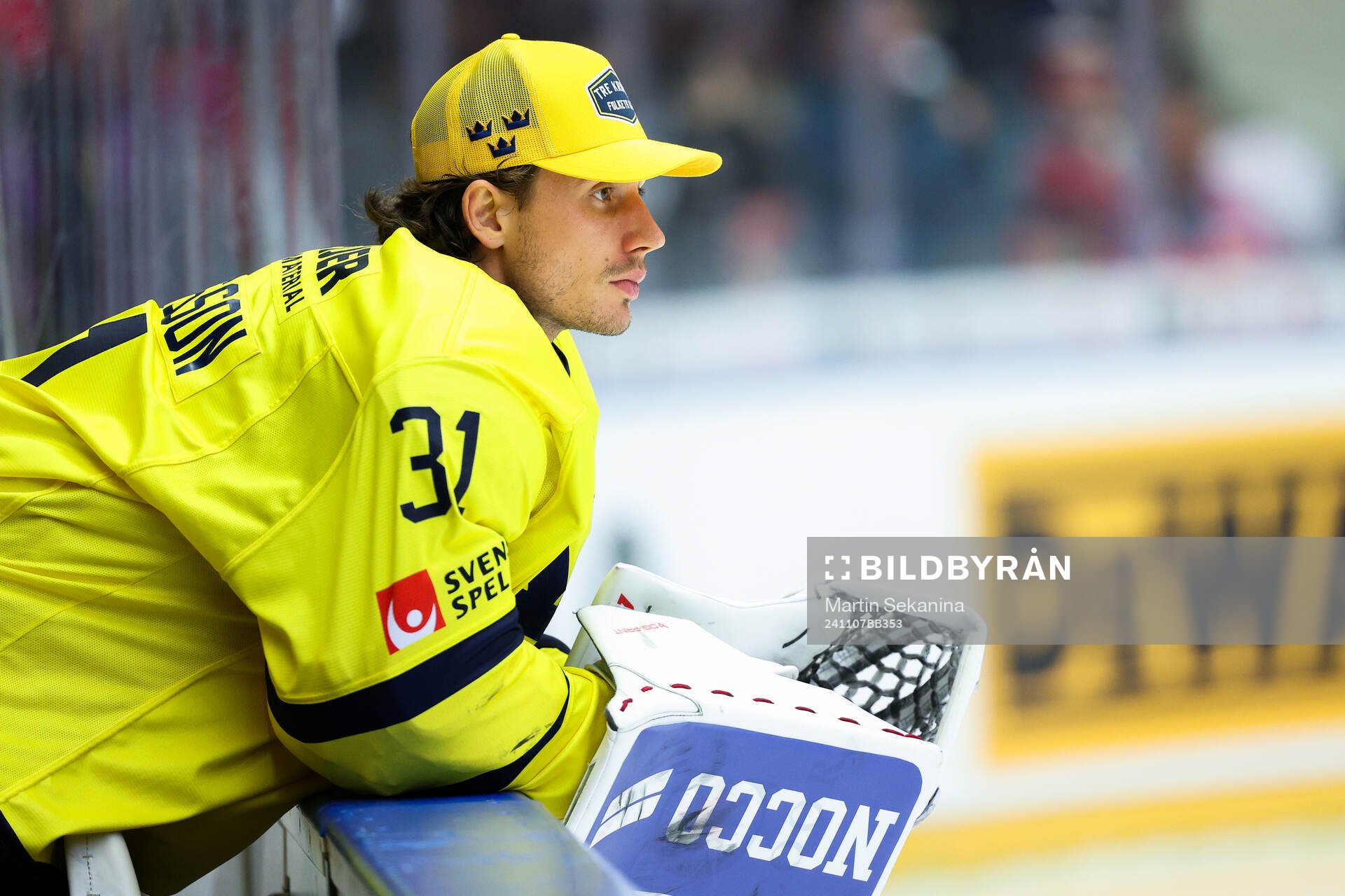 Goaltender Jacob Johansson of Sweden