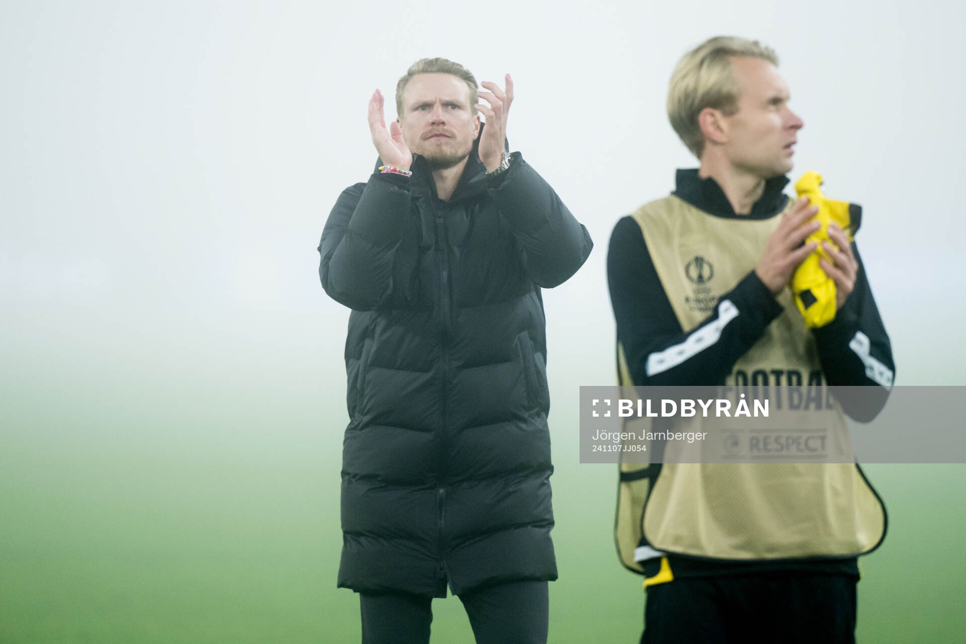 Head coach Oscar Hiljemark of Elfsborg after the Europa League match between Elfsborg and Braga on November 7, 2024 in Borås. 