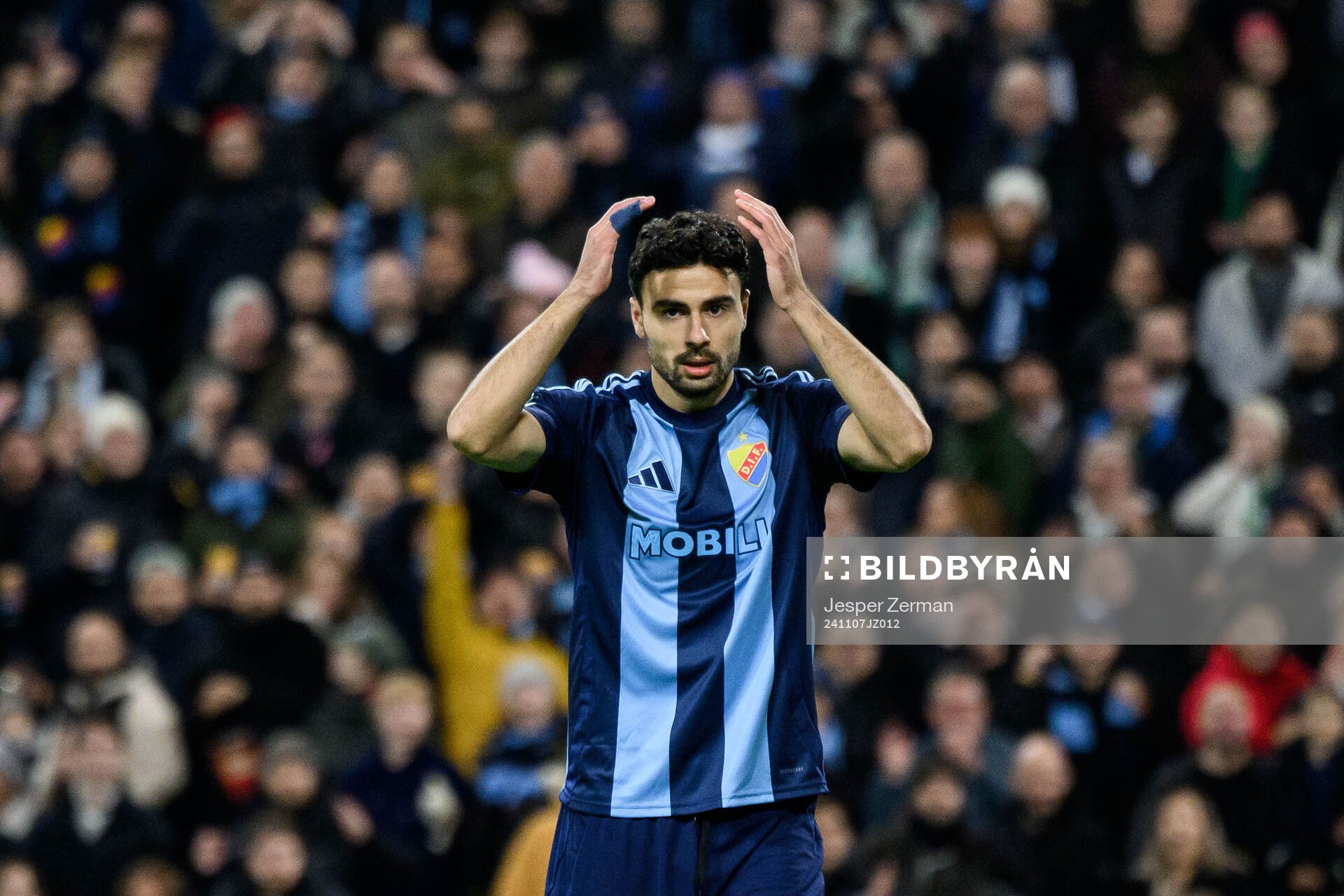 Deniz Hummet of Djurgården looks dejected