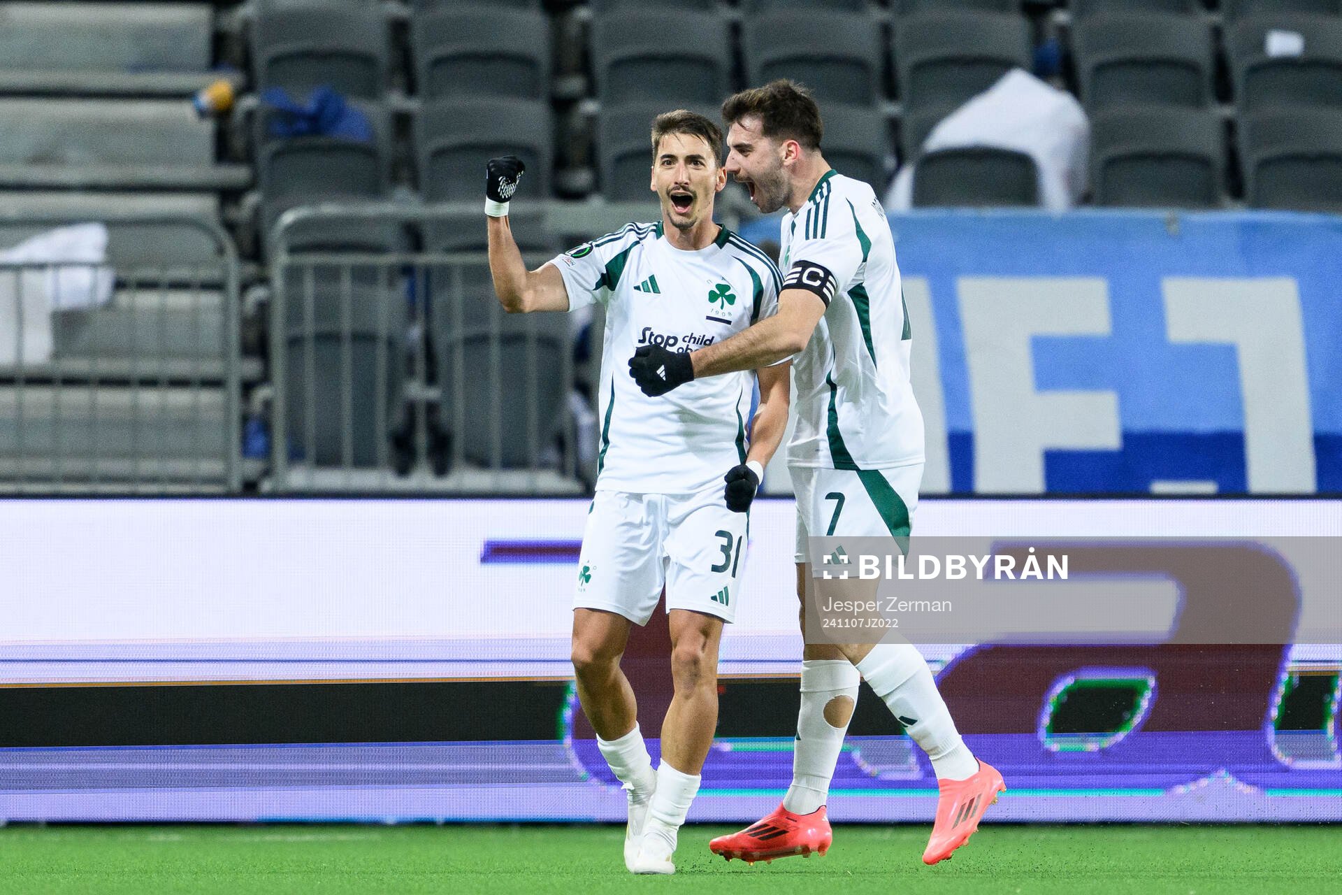 Filip Djurisic of Panathinaikos celebrates with Fotis