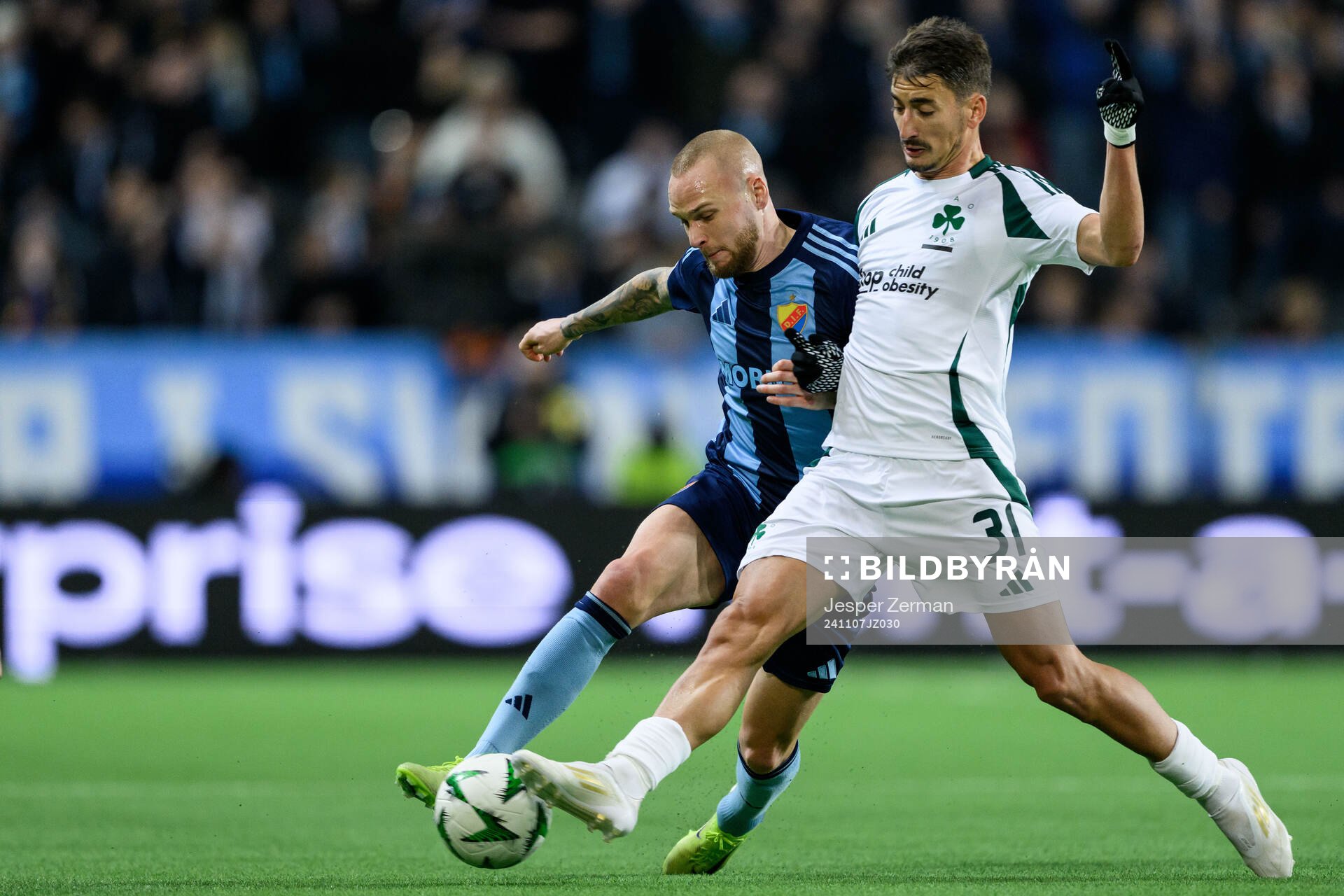 Adam Ståhl of Djurgården and Filip Djurisic of