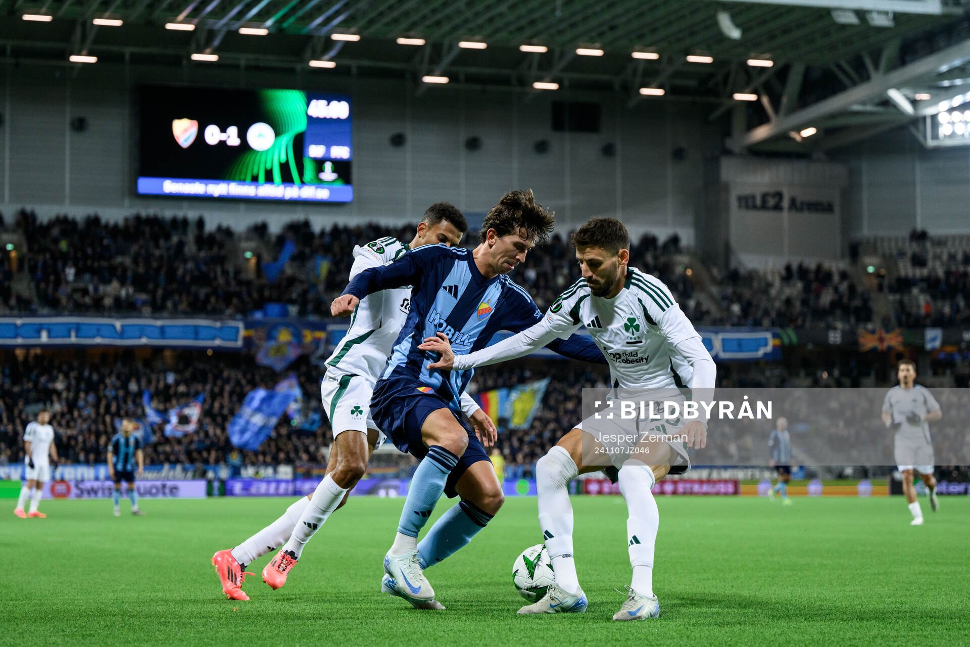 Gustav Wikheim of Djurgården against Azzedine Ounahi and