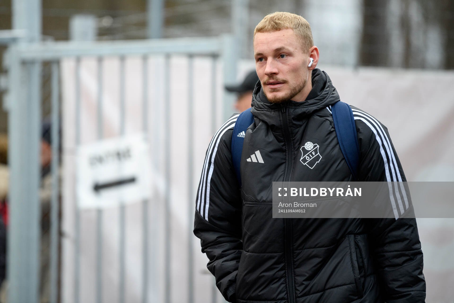 Östers IFs Adam Bergmark Wiberg inför fotbollsmatchen i Superettan mellan Degerfors och Öster den 9 november 2024 i Degerfors. 