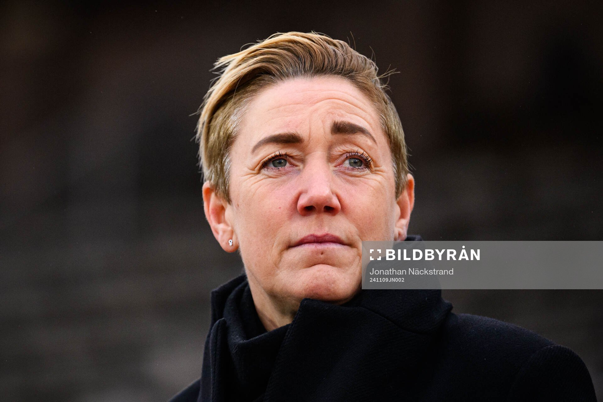 Rosengårds sportchef Therese Sjögran inför fotbollsmatchen i Damallsvenskan mellan Djurgården och Rosengård den 9 november 2024 i Stockholm.
