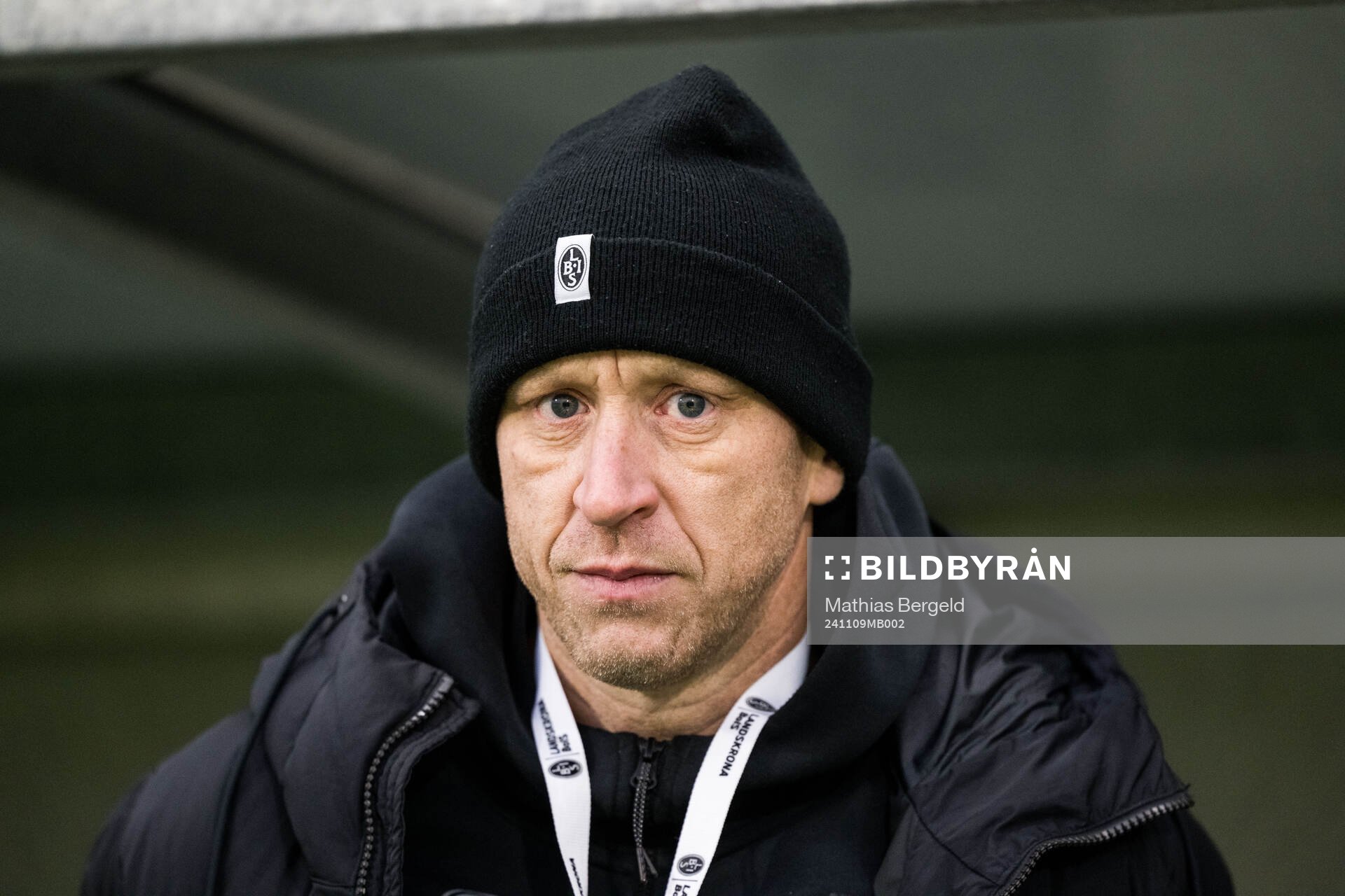 Landskronas manager Billy Magnusson inför fotbollsmatchen i Superettan mellan Utsikten och Landskrona den 9 november 2024 i Göteborg. 