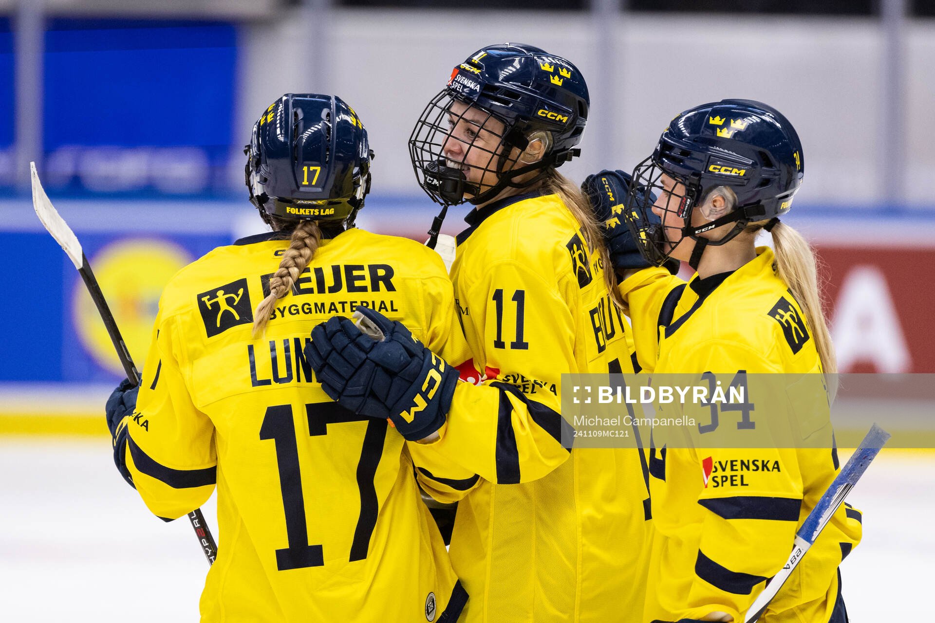 Sofie Lundin, Josefin Bouveng, and Mira Hallin of Sweden